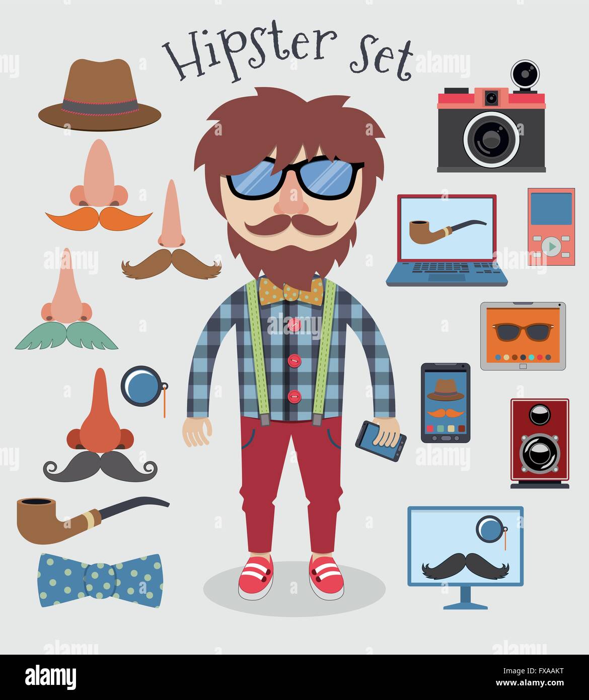 Hipster boy set Stock Vector Image & Art - Alamy