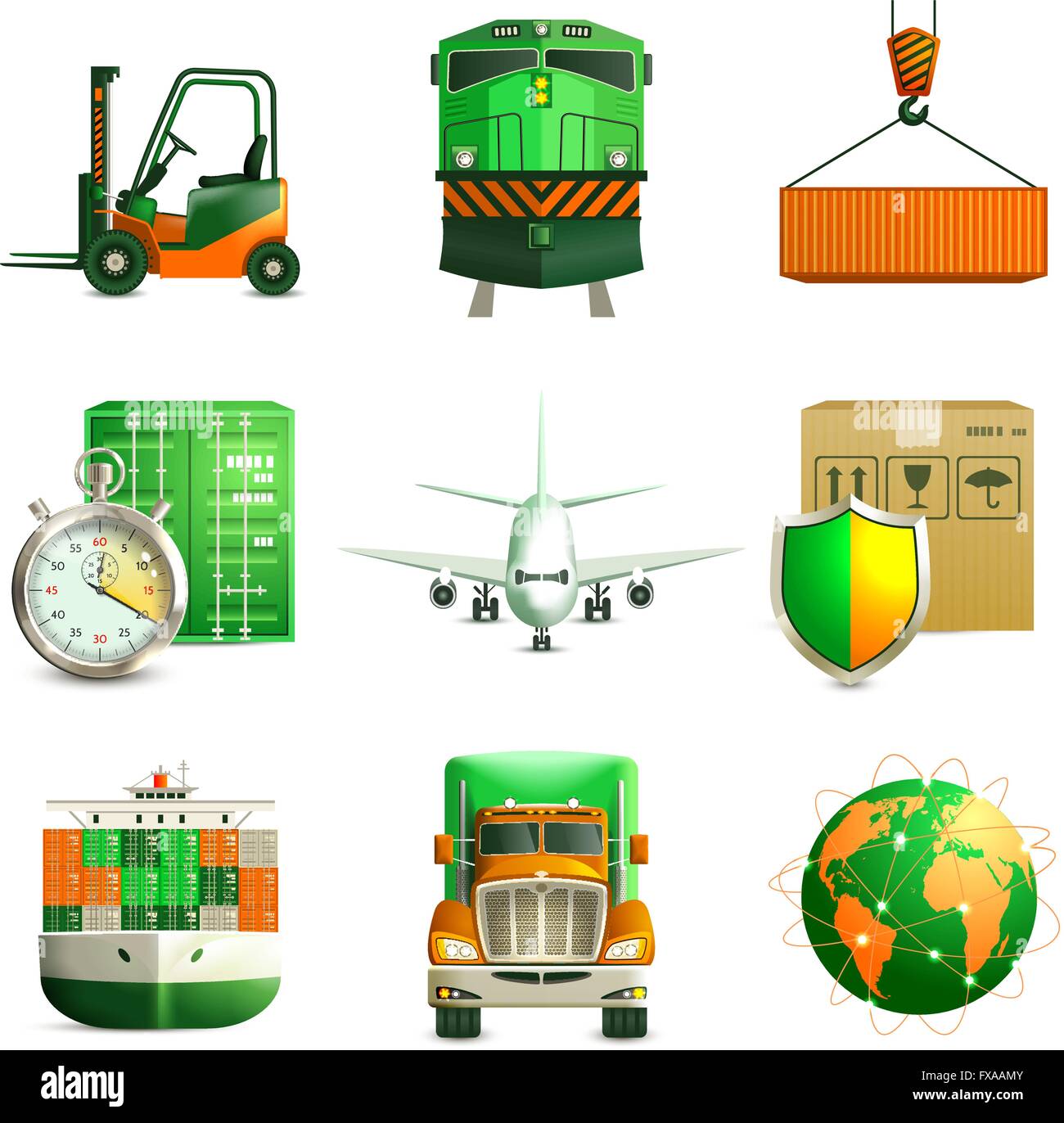 Logistic Icons Set Stock Vector Image & Art - Alamy