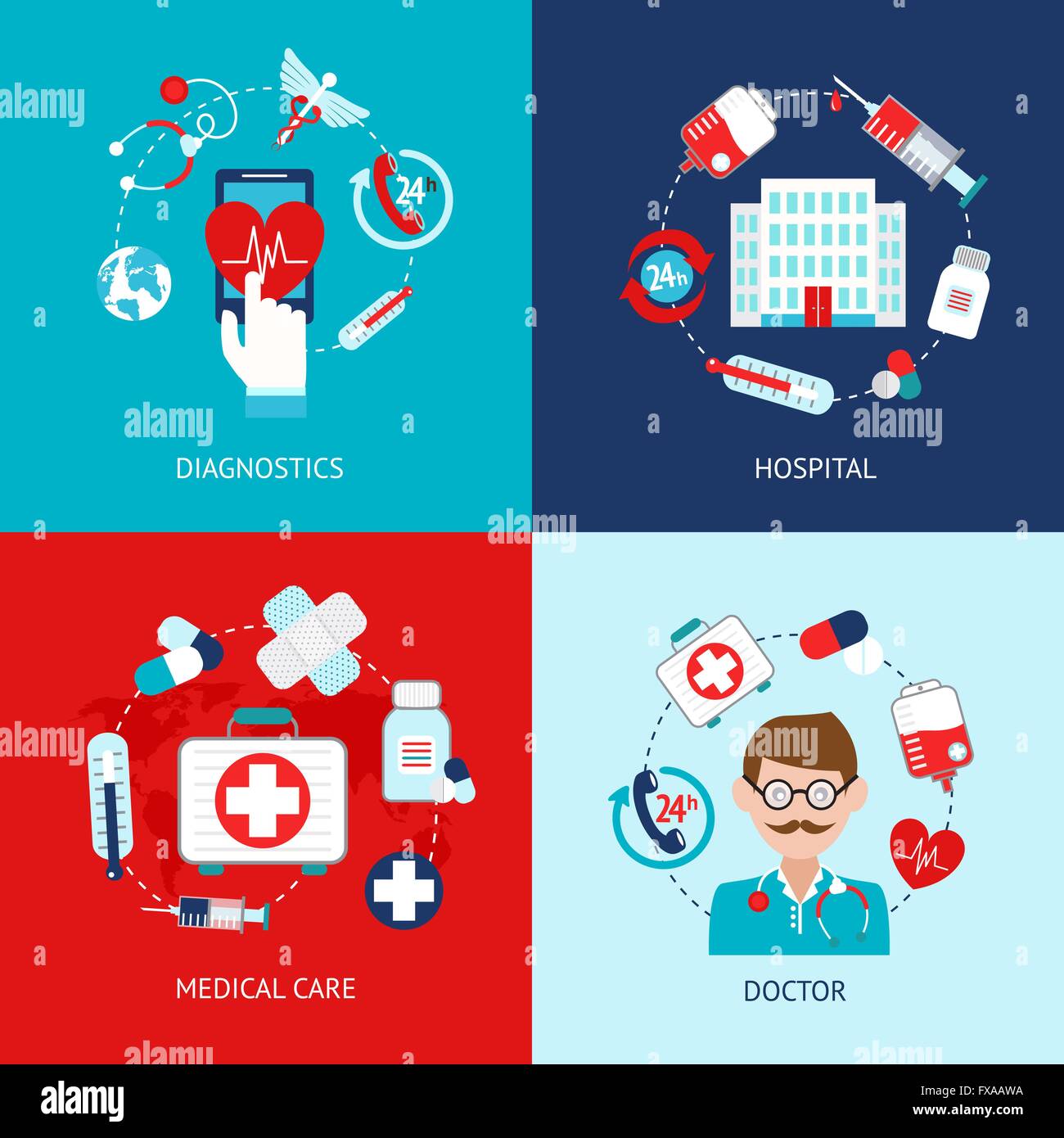 Medical icons flat set Stock Vector Image & Art - Alamy