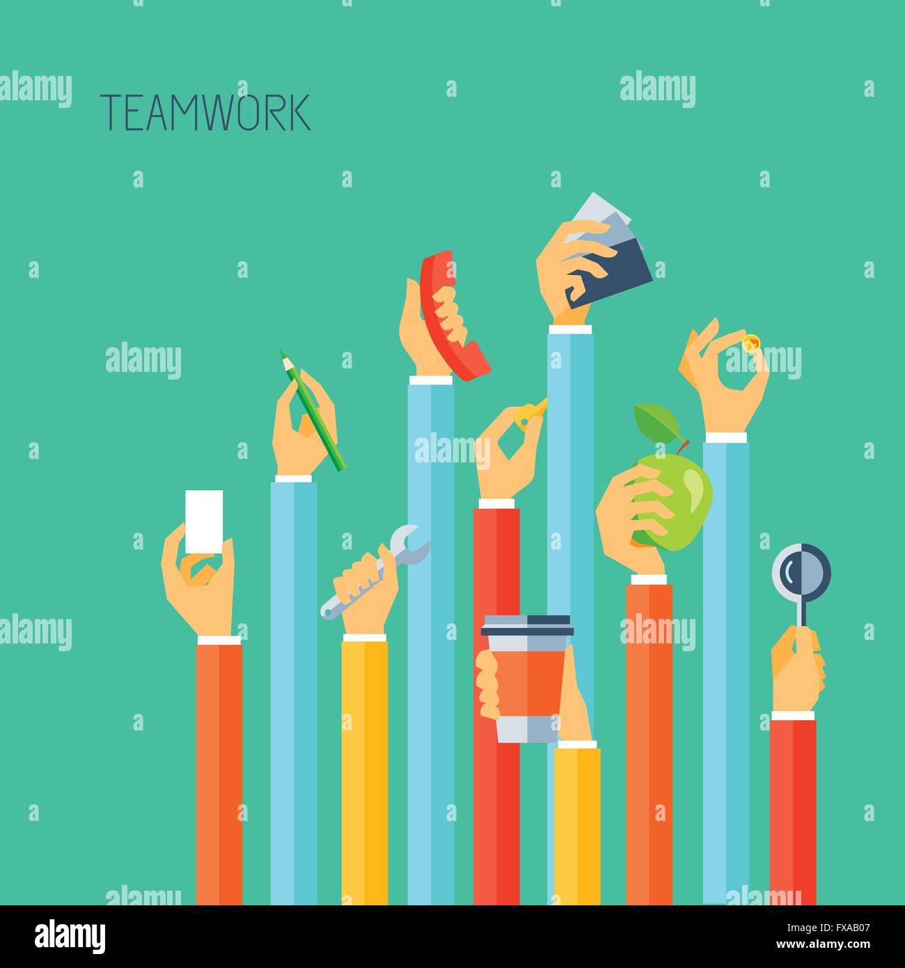 Hand holding objects concept Stock Vector Image & Art - Alamy