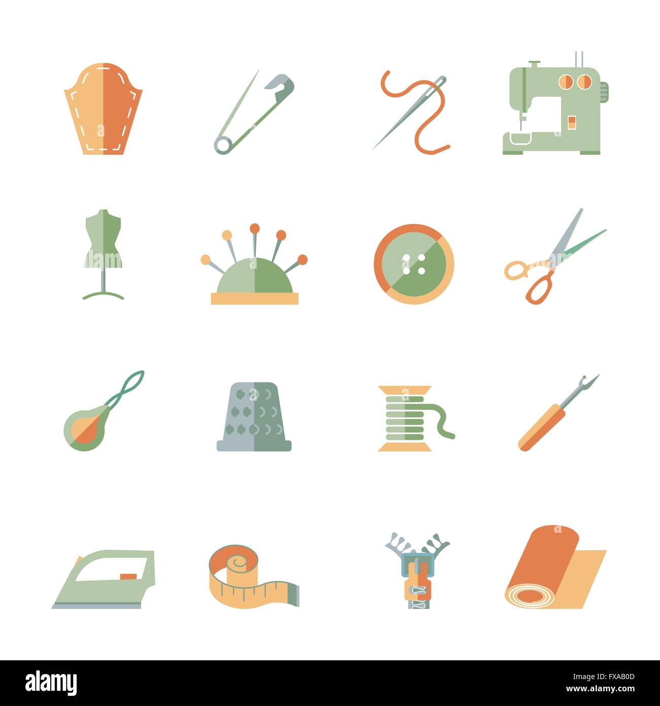 Sewing Equipment Icons Set Stock Vector Image & Art - Alamy