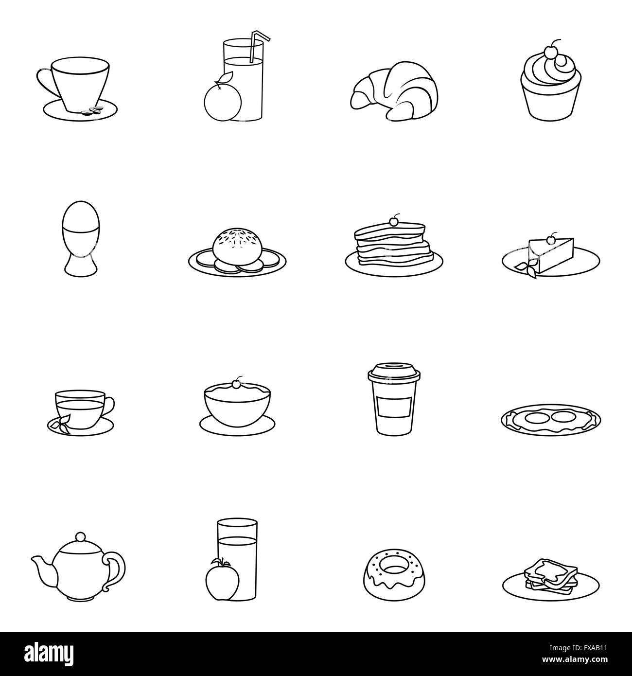 Breakfast icon outline Stock Vector Image & Art - Alamy