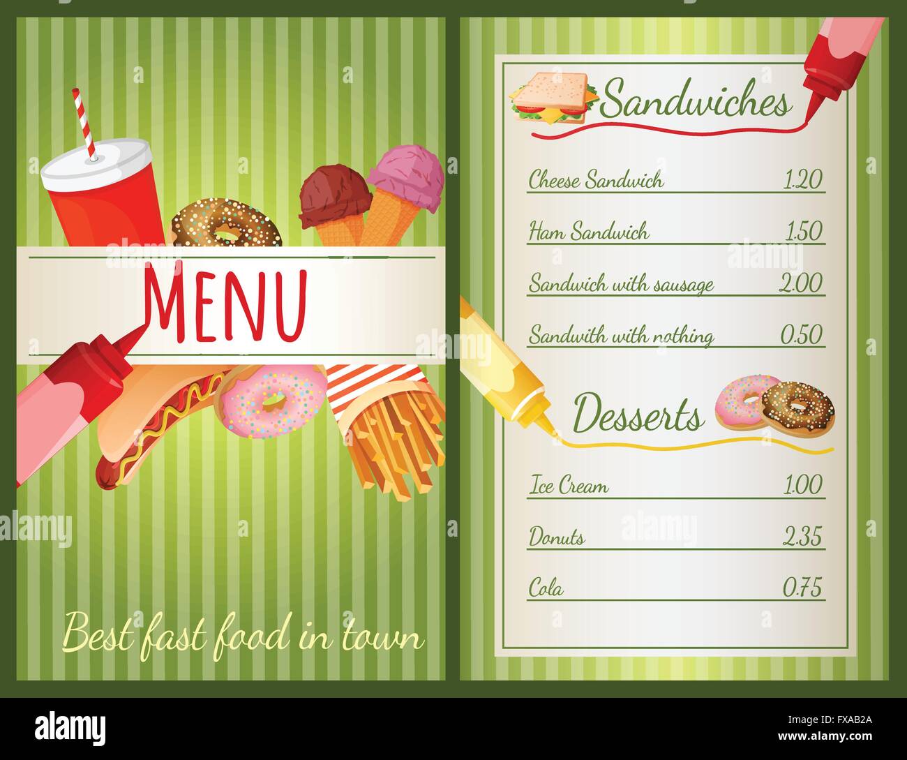 Fast food menu Stock Vector Image & Art - Alamy