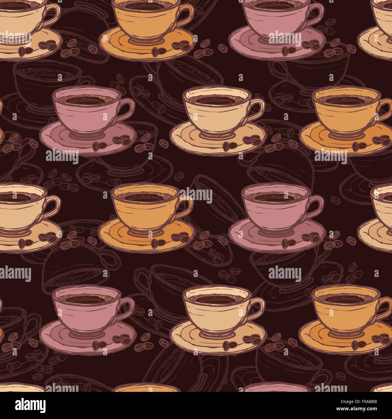 Coffee sketch seamless pattern Stock Vector Image & Art - Alamy