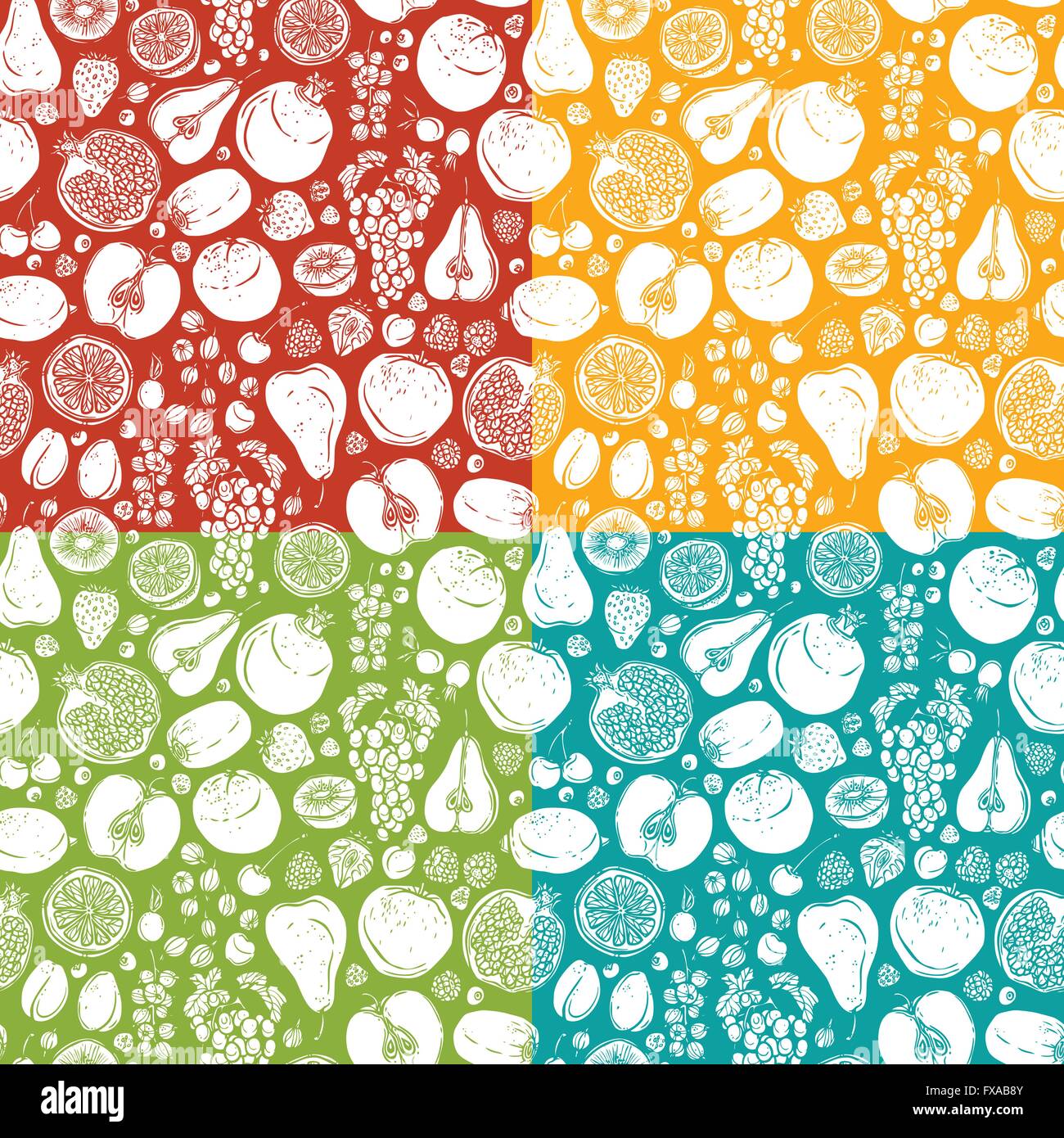 Fruits and berries sketch seamless pattern Stock Vector Image & Art - Alamy