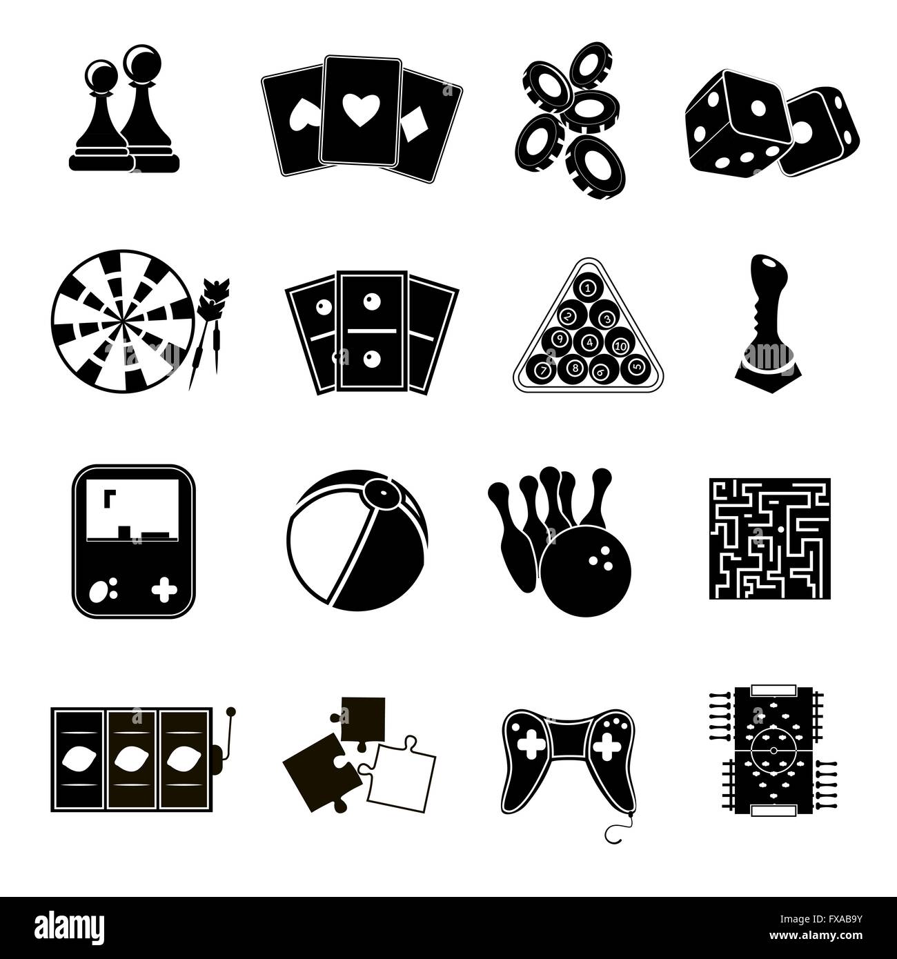 Game icons set black Stock Vector Image & Art Alamy