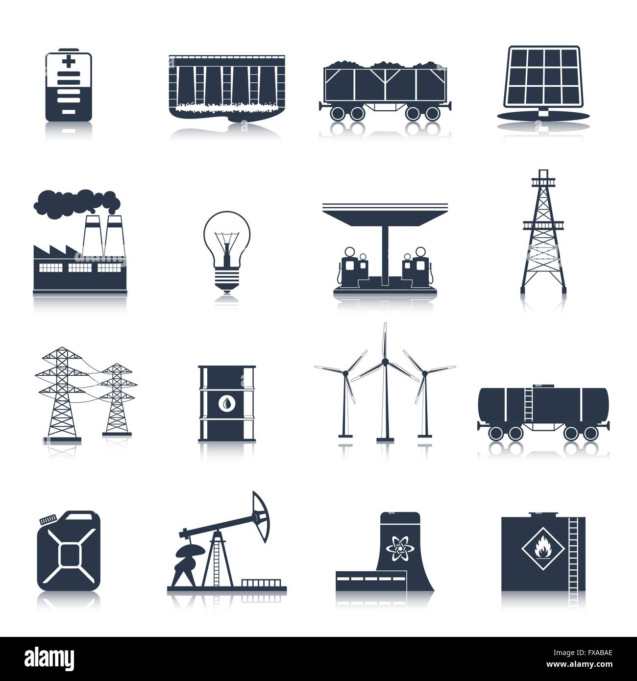 Energy icons black set Stock Vector Image & Art - Alamy