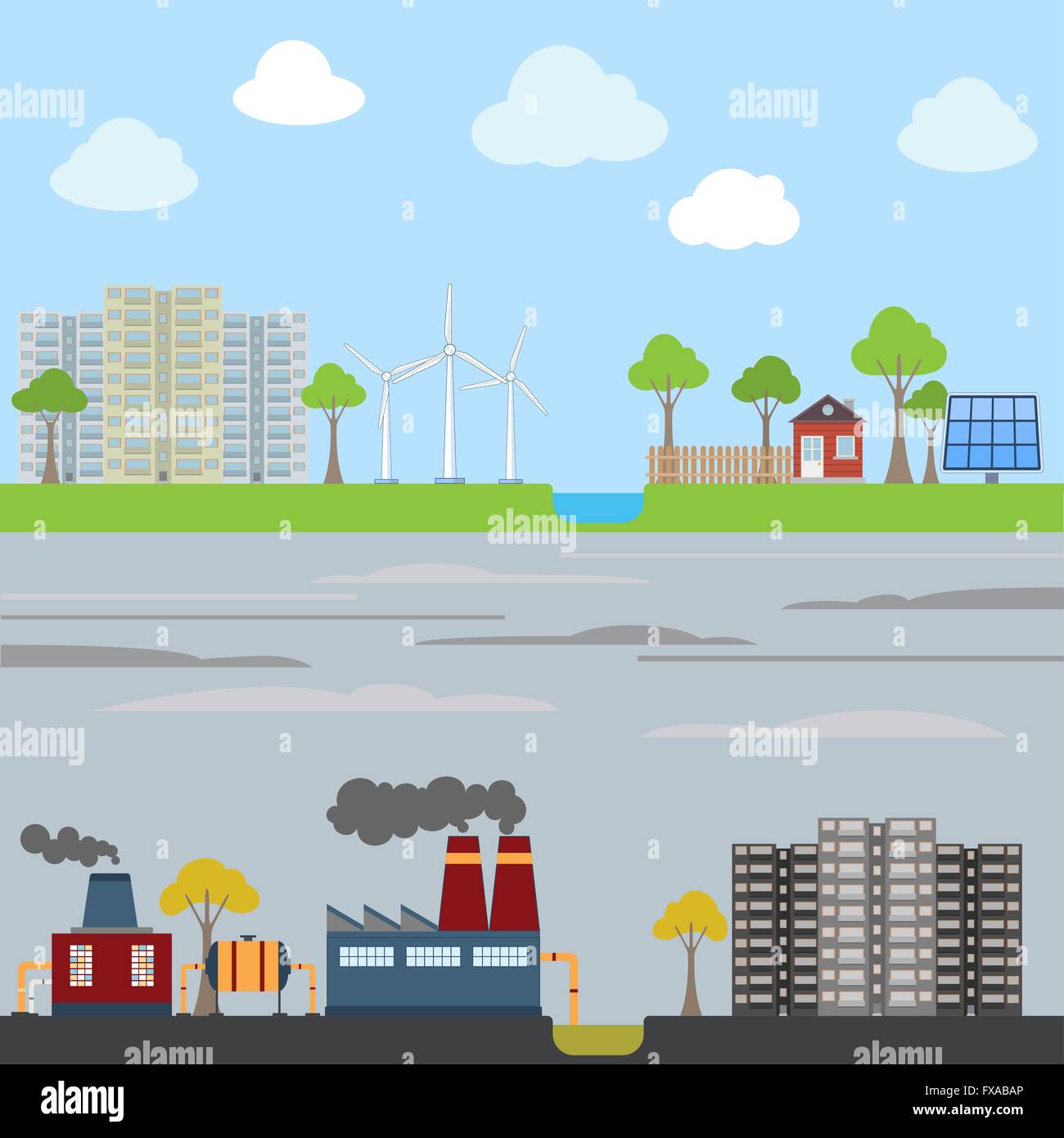 Industrial and eco city concept Stock Vector Image & Art - Alamy