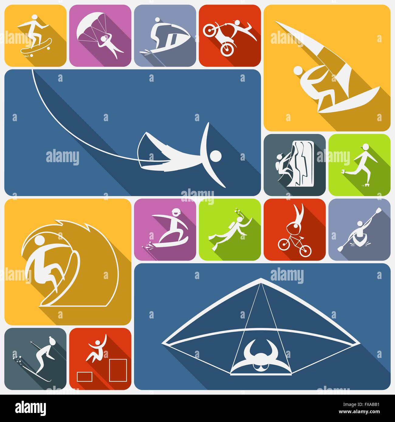 Extreme sports icons flat Stock Vector Image & Art - Alamy