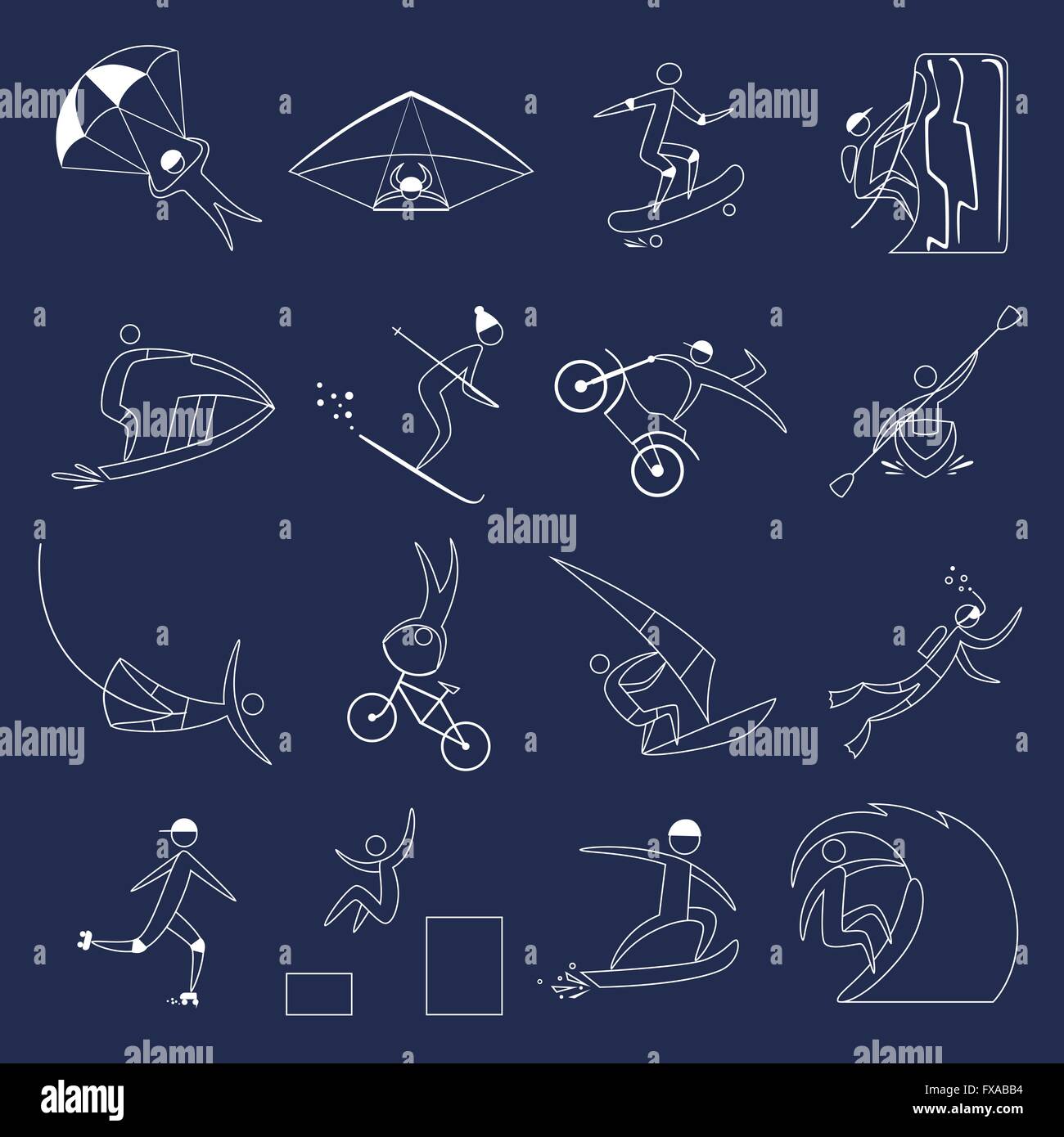 Extreme sports icons outline Stock Vector Image & Art - Alamy