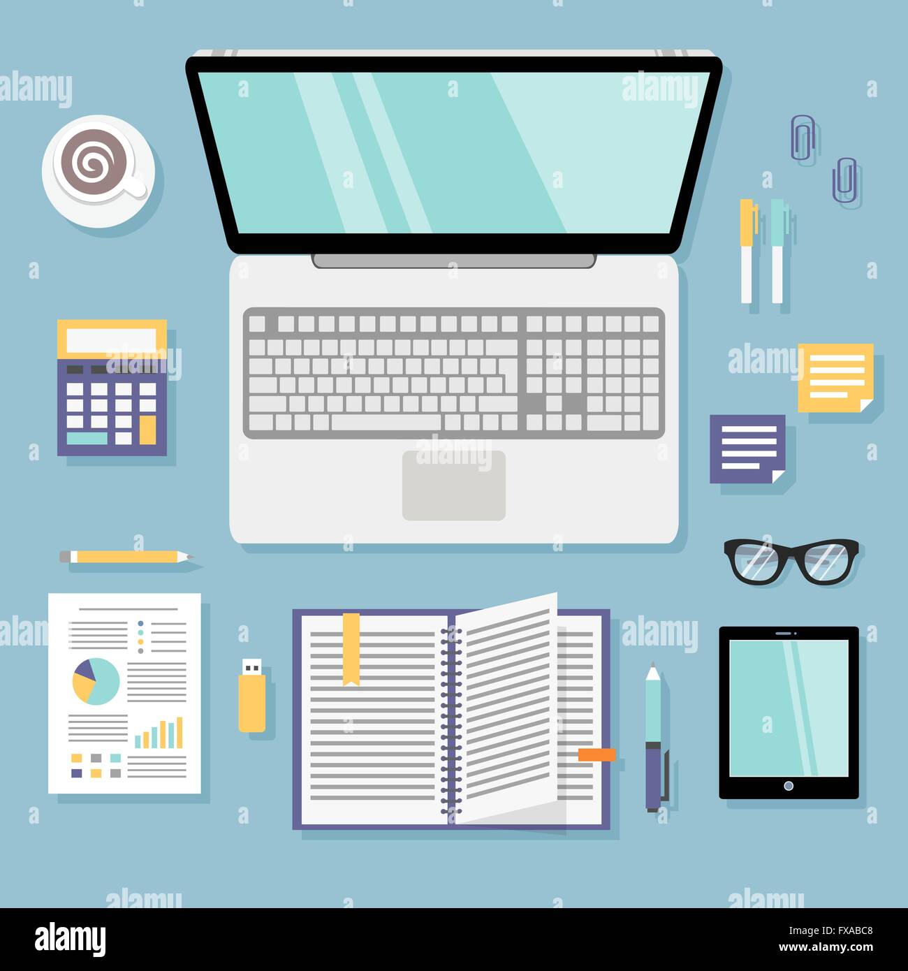 Business workplace flat Stock Vector Image & Art - Alamy