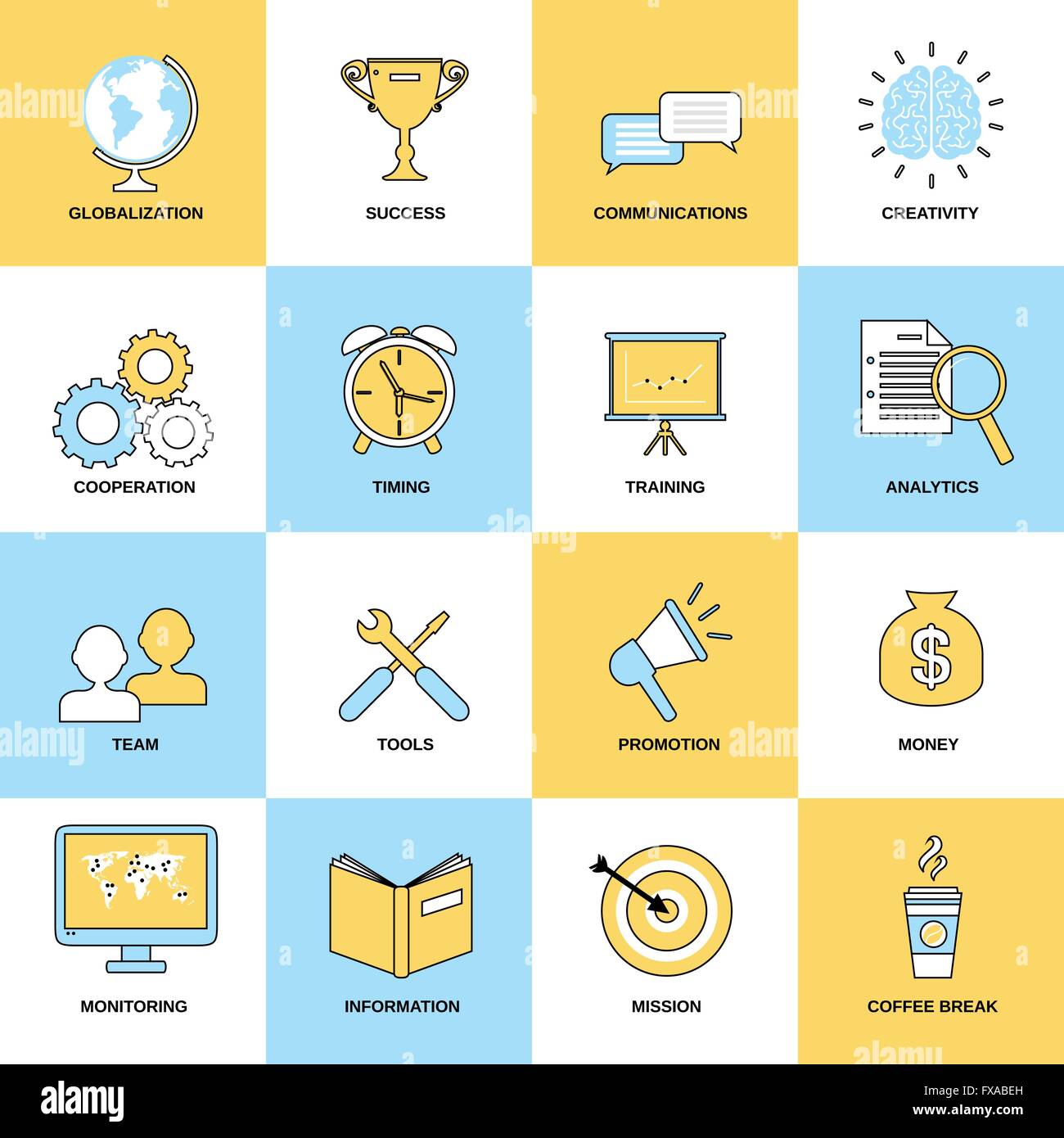 Business icons flat line set Stock Vector Image & Art - Alamy