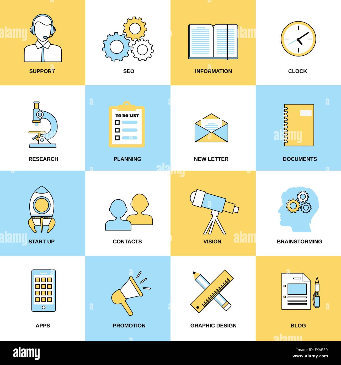 Business icons flat line set Stock Vector Image & Art - Alamy