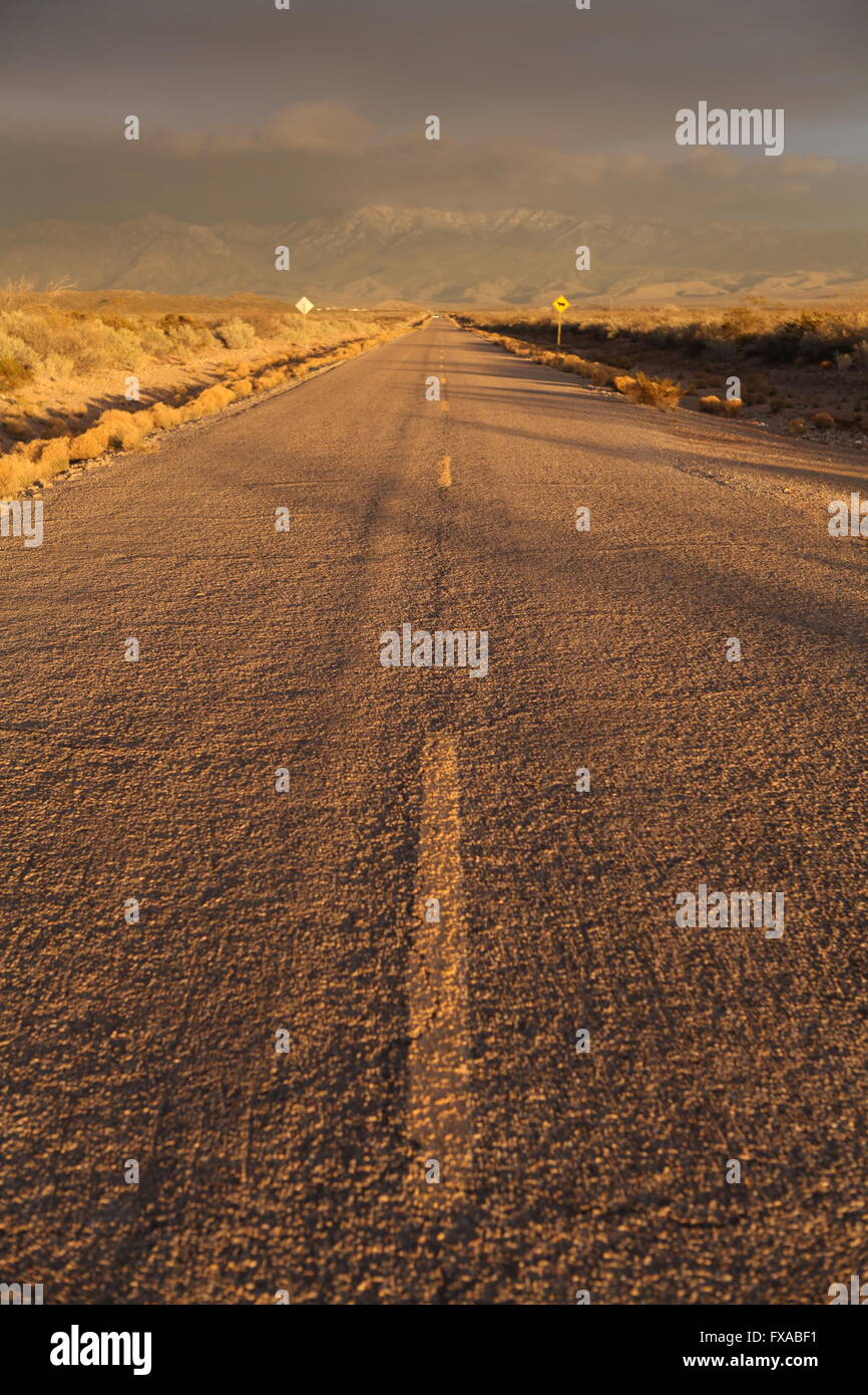 Road at sunset. Stock Photo