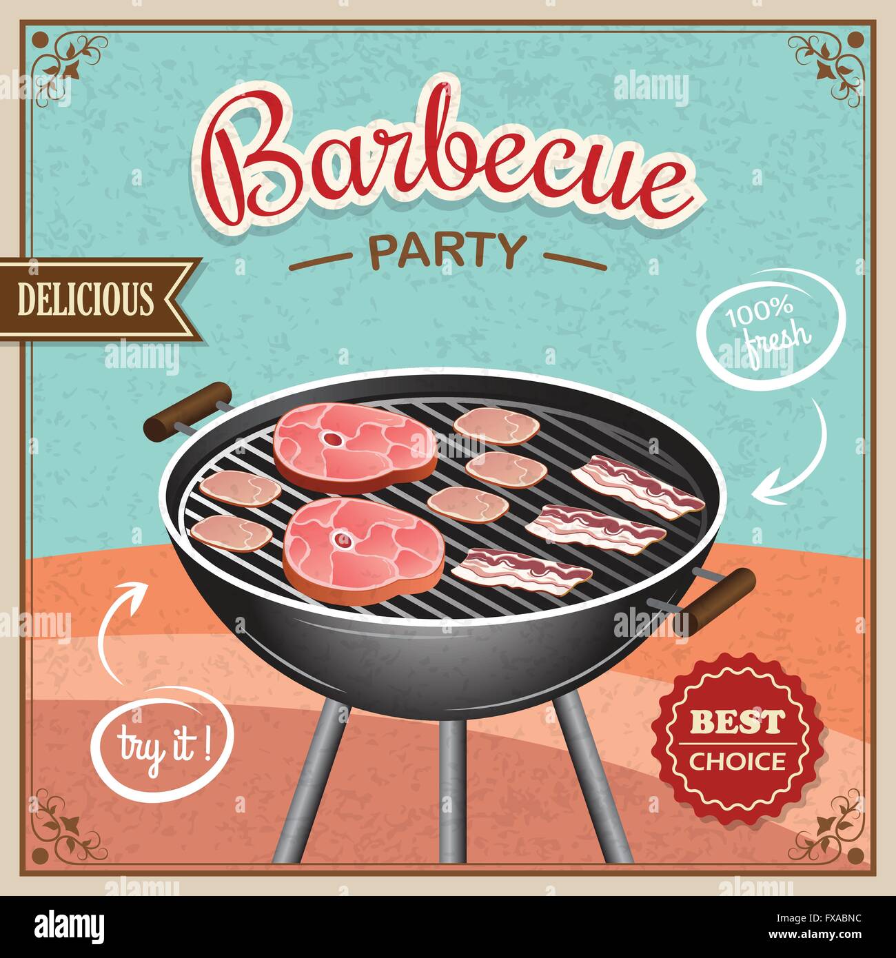 Bbq grill poster Stock Vector Image & Art - Alamy