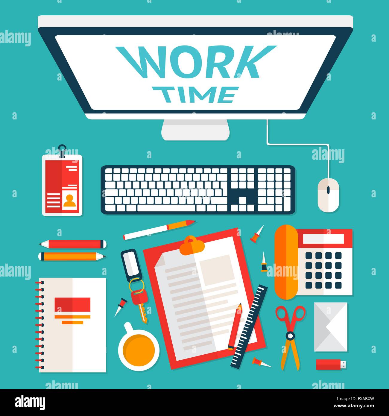 Top view office desk Stock Vector Image & Art Alamy