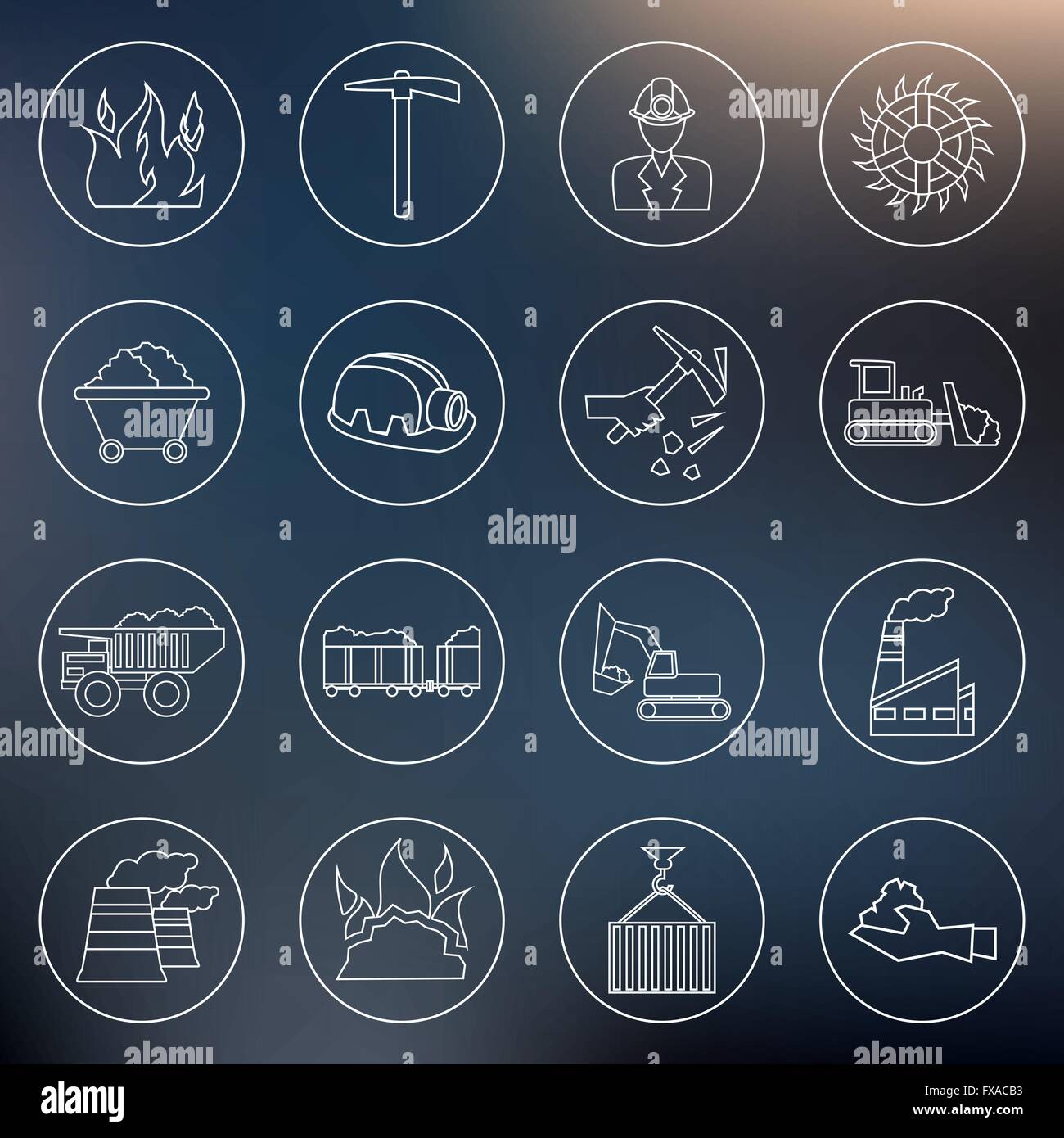 Coal industry icons outline Stock Vector Image & Art - Alamy