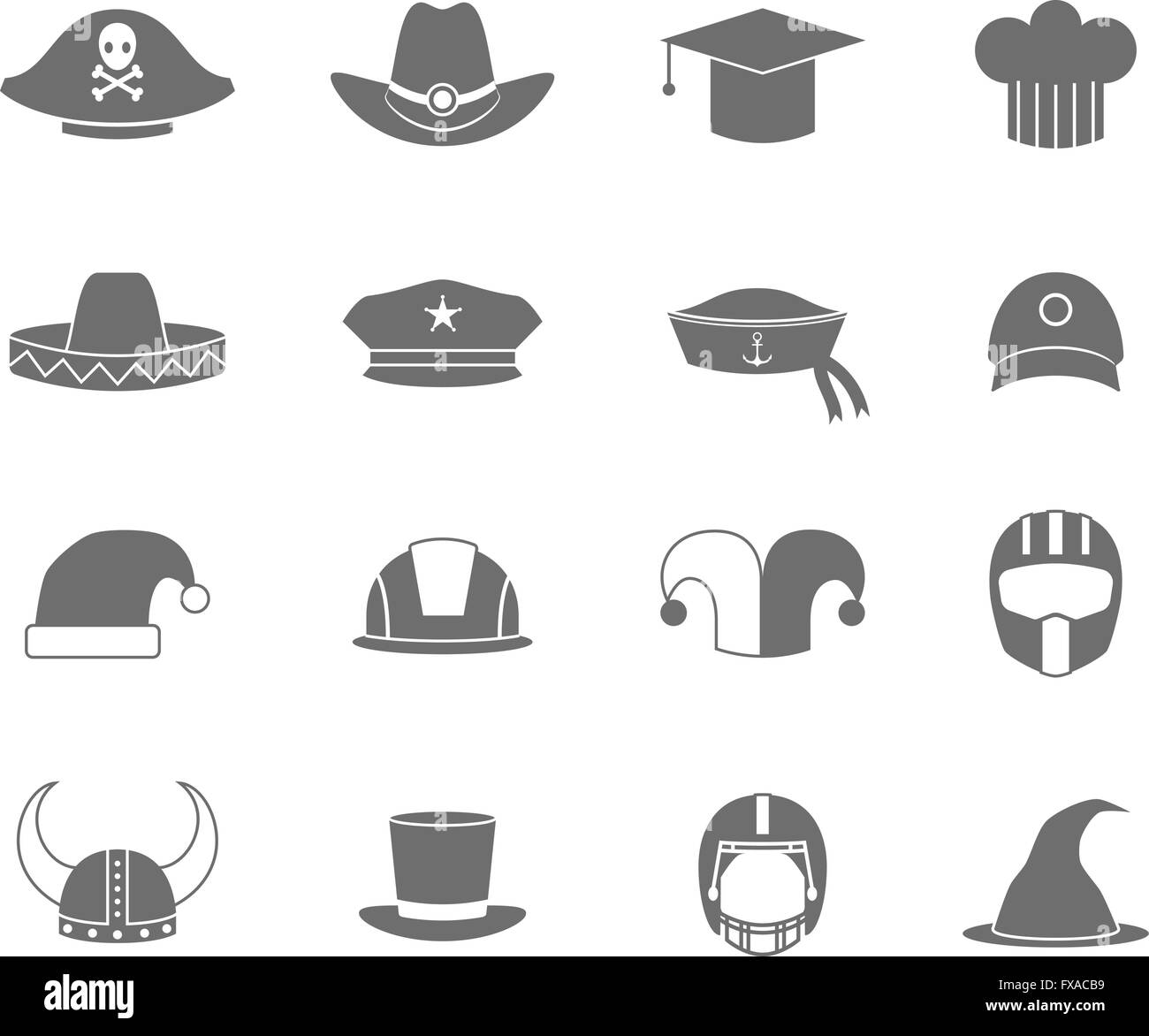 Icons hat set black Stock Vector Image & Art - Alamy