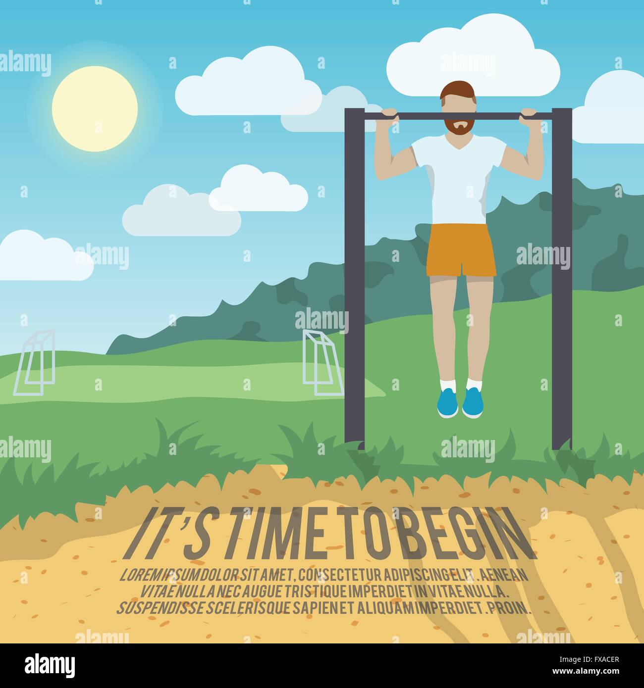 Man on pullup bar fitness poster Stock Vector Image & Art Alamy