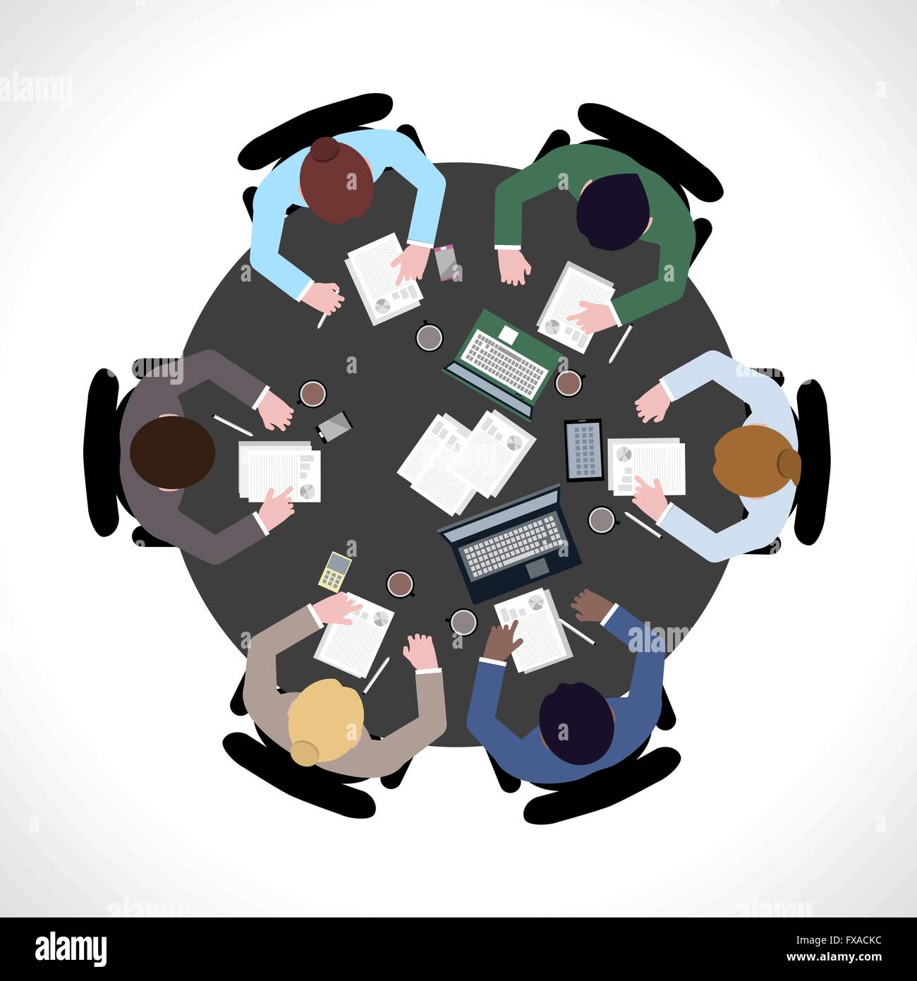 Business meeting top view Stock Vector Image & Art - Alamy