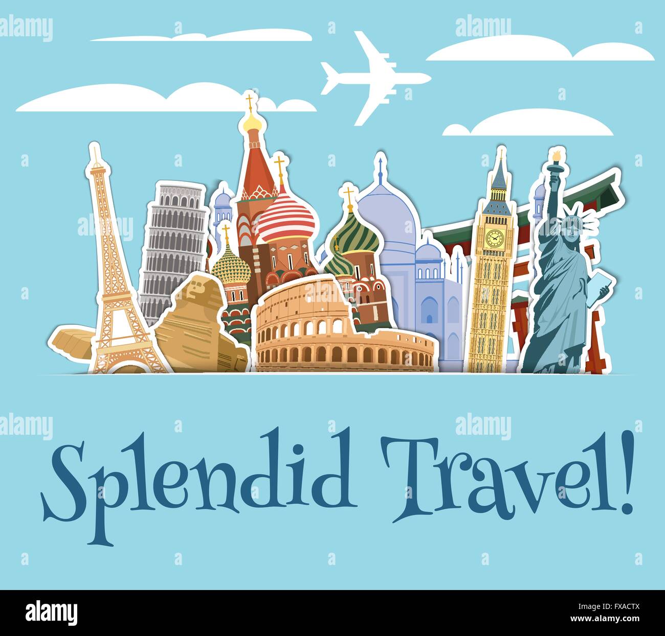 Famous landmarks sticker hi-res stock photography and images - Alamy
