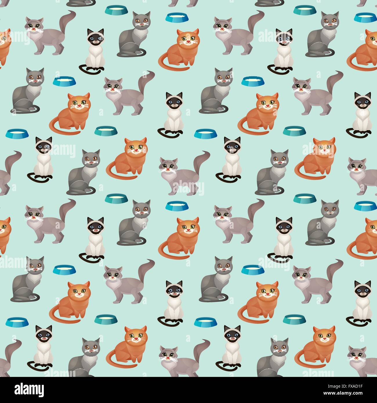 Cats seamless pattern Stock Vector Image & Art - Alamy