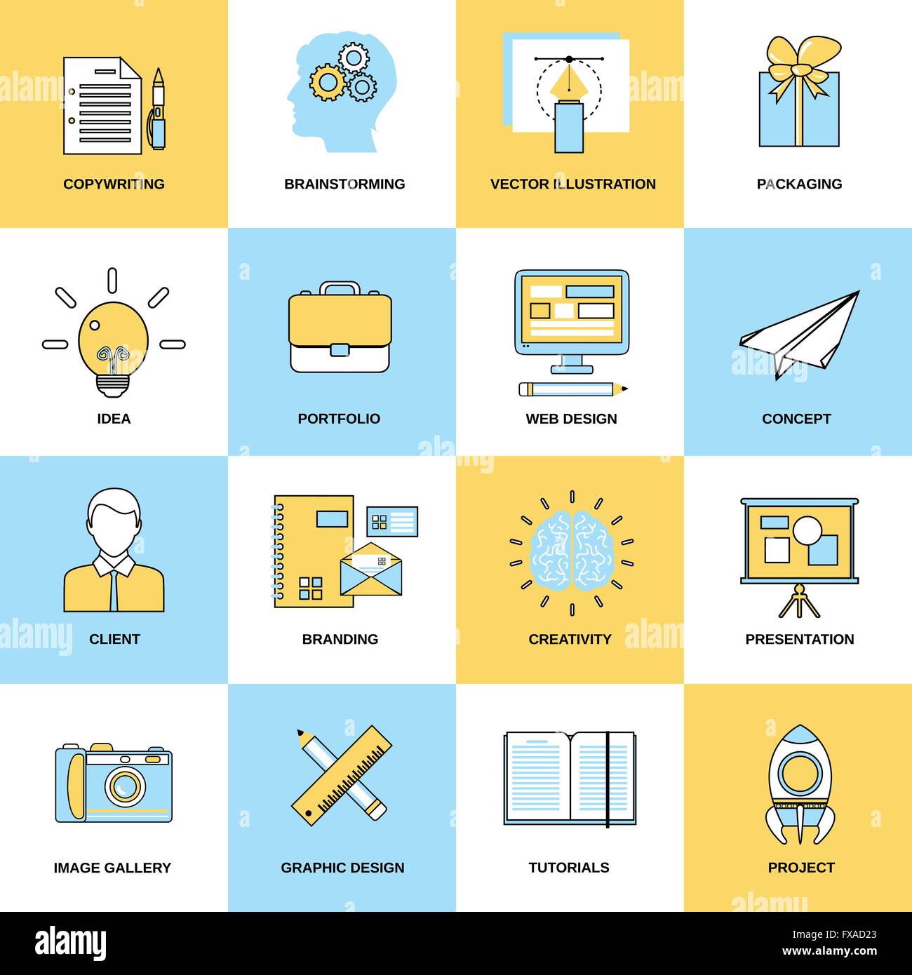 Advertising Flat Line Icons Stock Vector Image & Art - Alamy