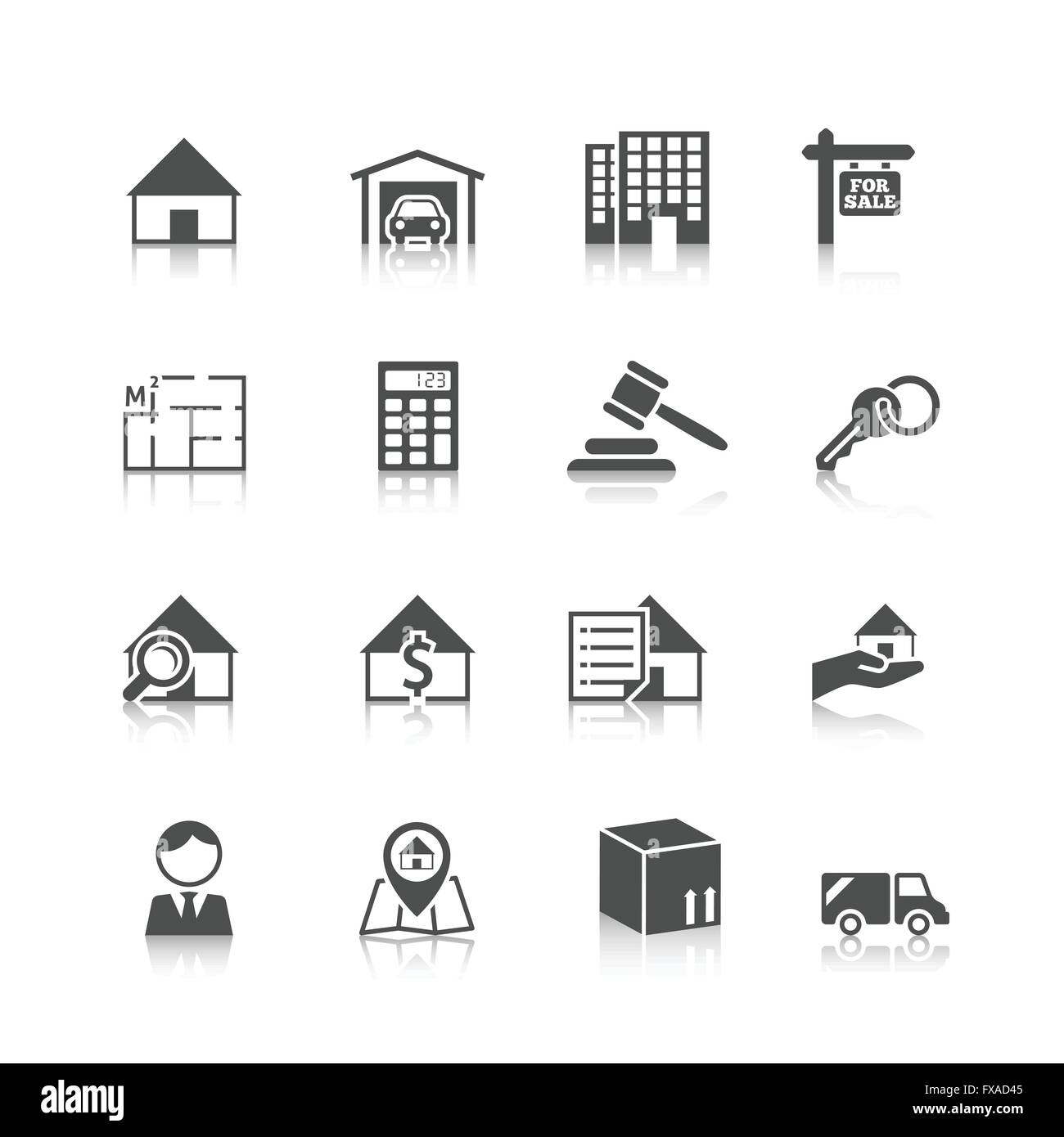 Real estate icons black Stock Vector Image & Art - Alamy