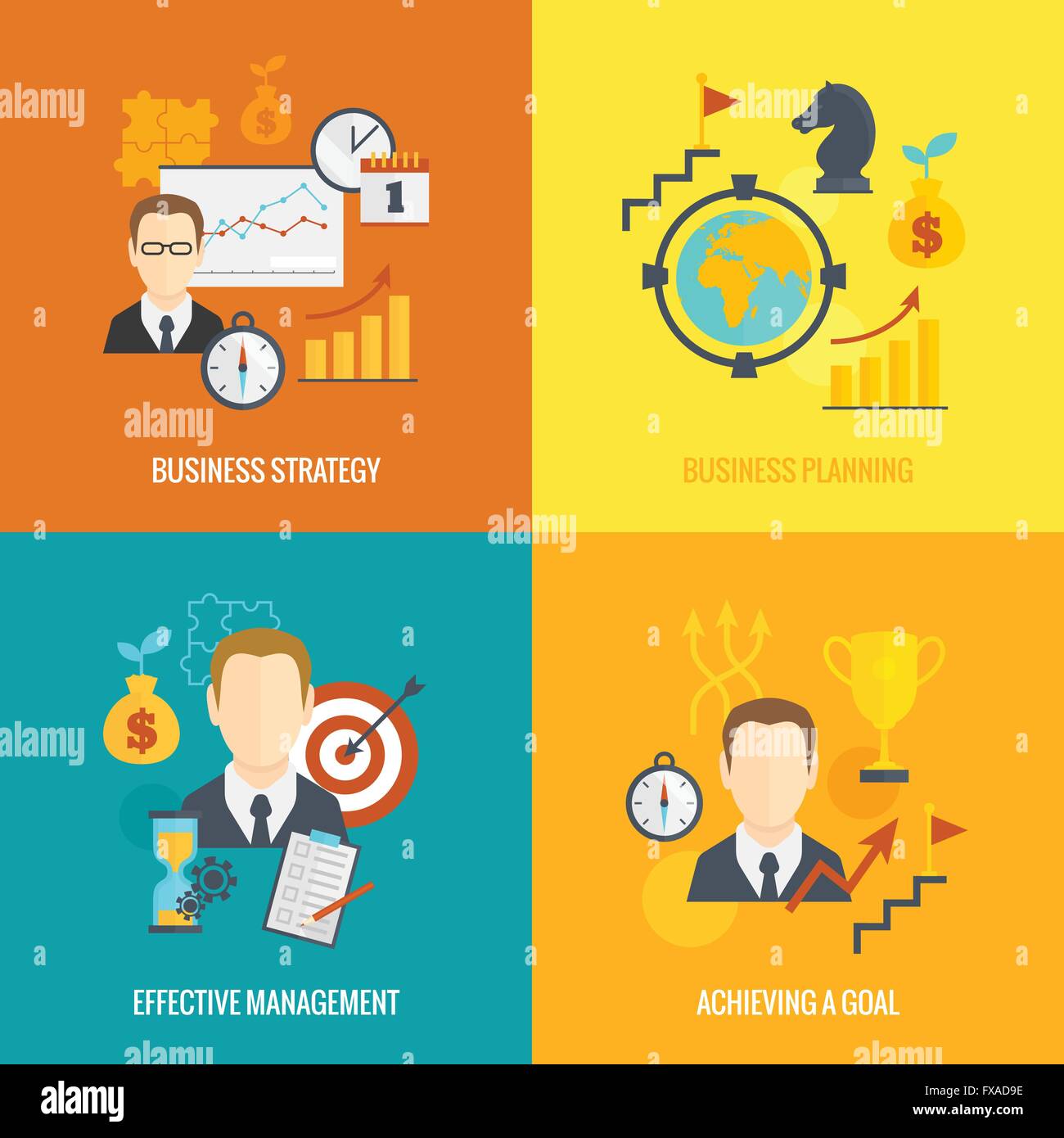 Business strategy planning icon flat Stock Vector Image & Art - Alamy