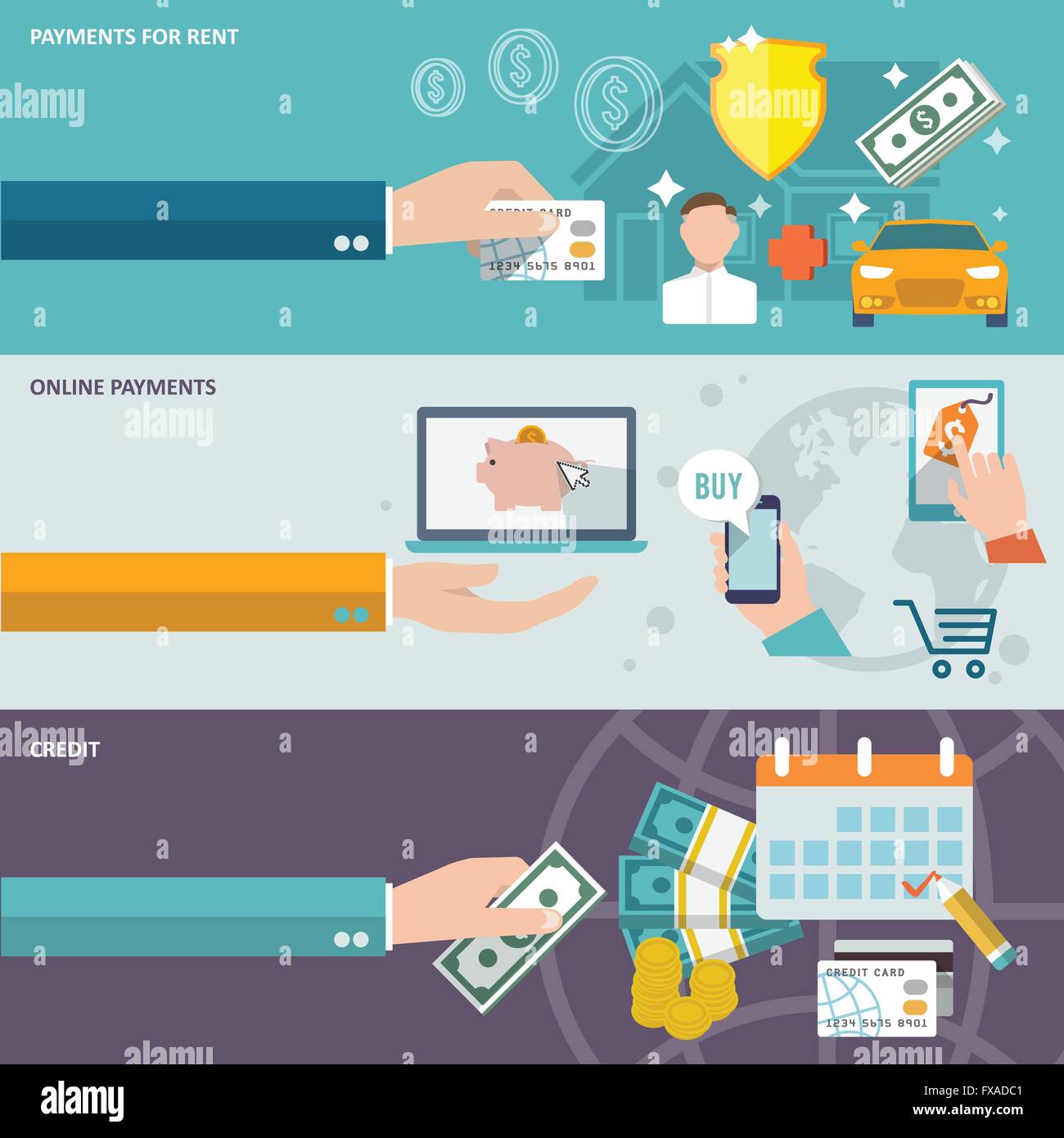 Pay bill banner set Stock Vector Image & Art Alamy