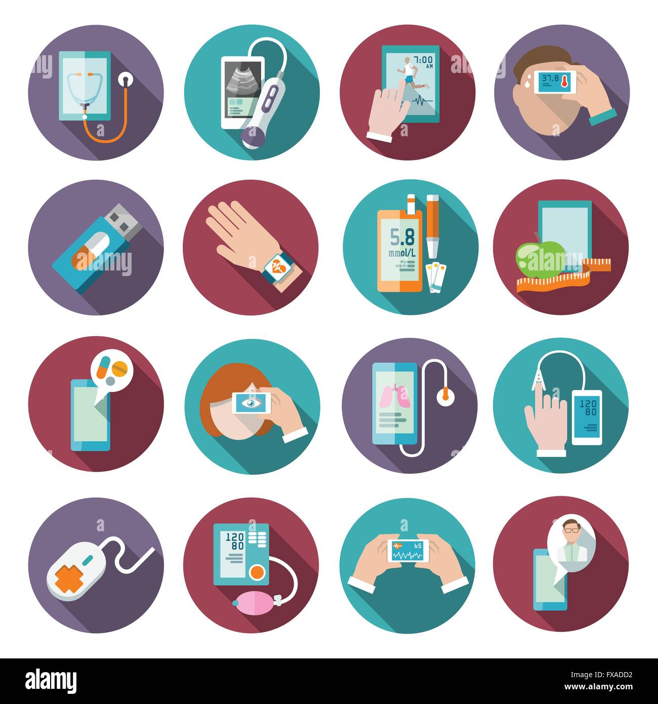 Digital health icons set Stock Vector Image & Art Alamy