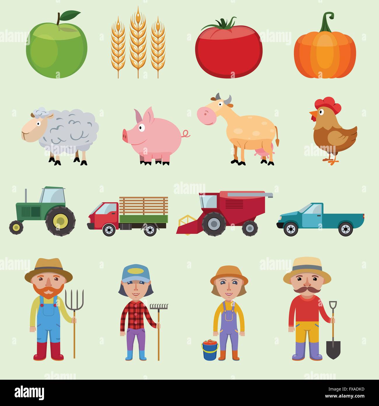 Farm icons set Stock Vector Image & Art - Alamy