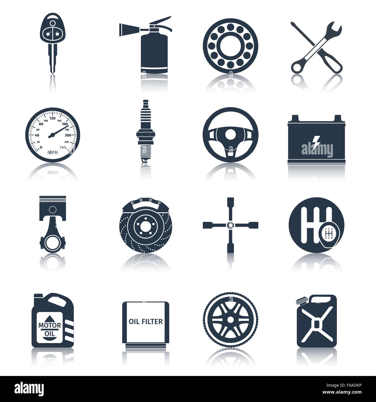 Computer parts icons black hi-res stock photography and images - Alamy