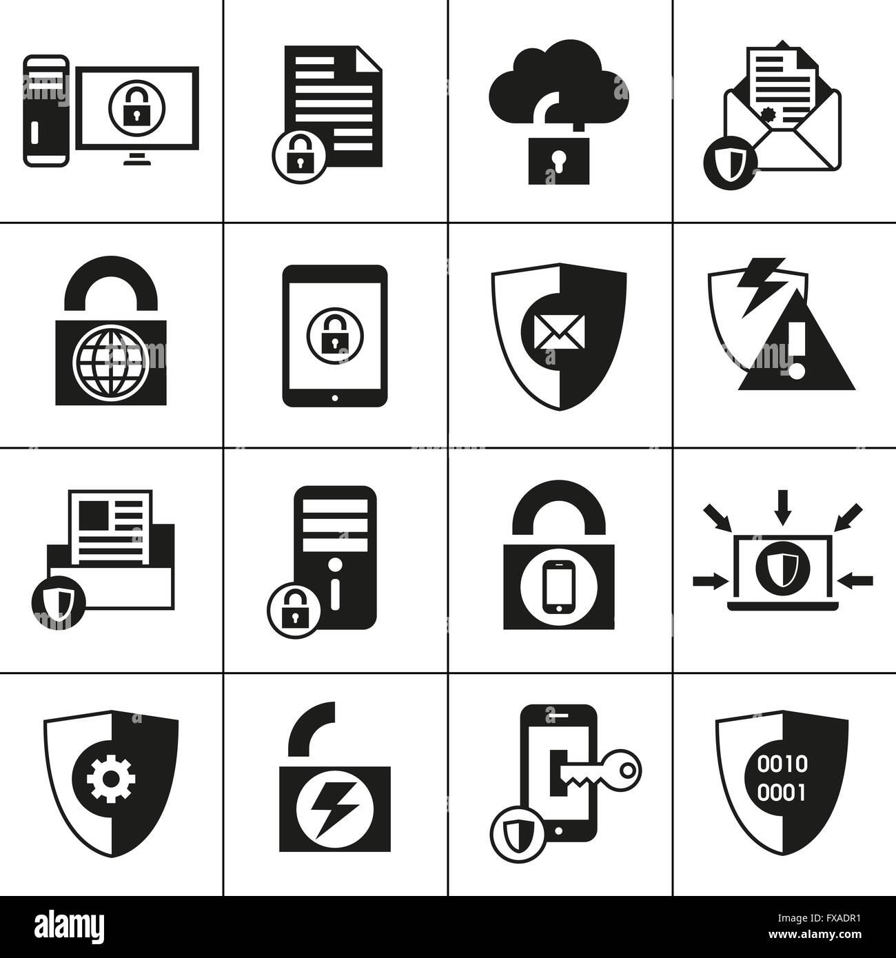 Data Protection Security Icons Stock Vector Image & Art - Alamy
