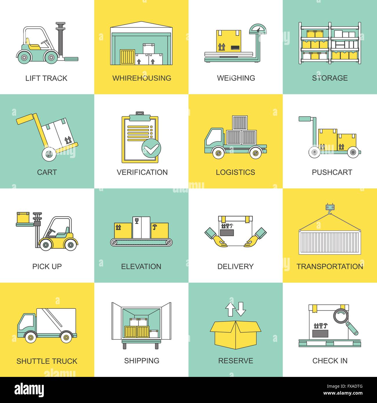 Warehouse icons flat line Stock Vector Image & Art - Alamy