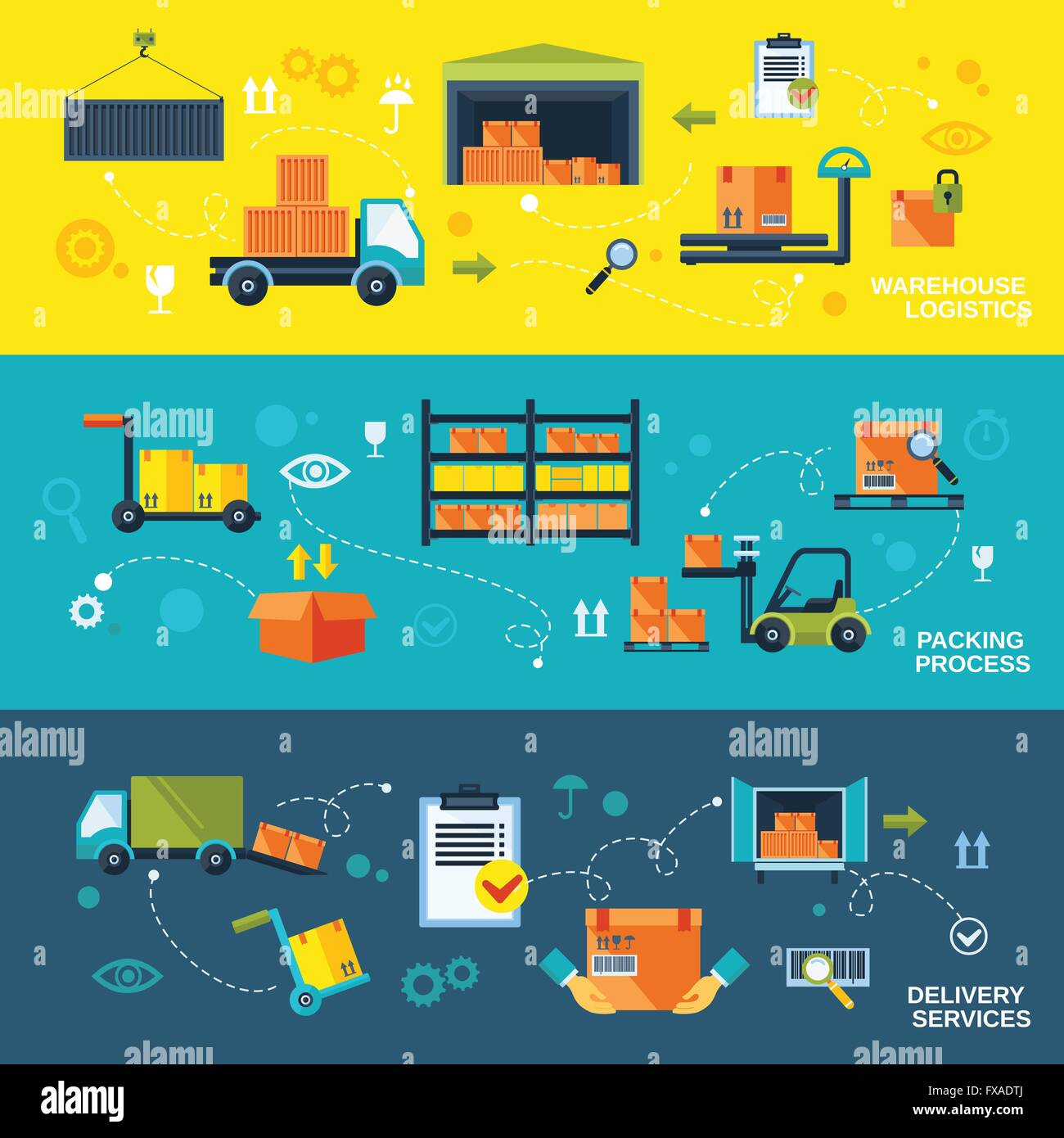 Warehouse flat banners Stock Vector Image & Art - Alamy