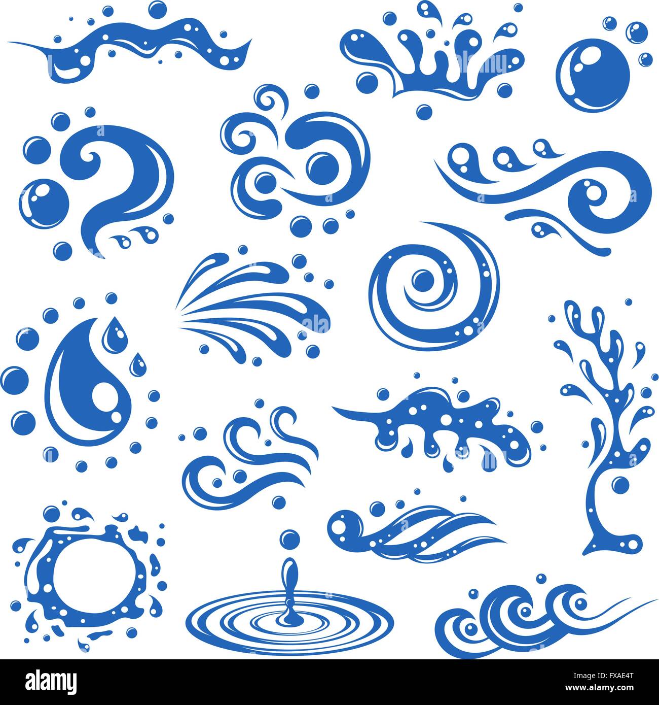 Water splashes icons Stock Vector Image & Art - Alamy