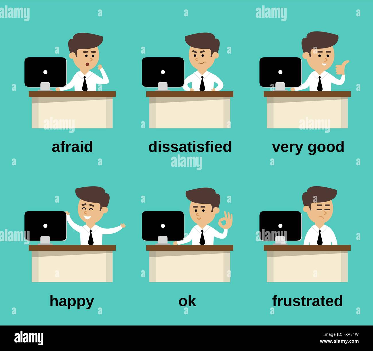 Businessman emotions set Stock Vector Image & Art - Alamy