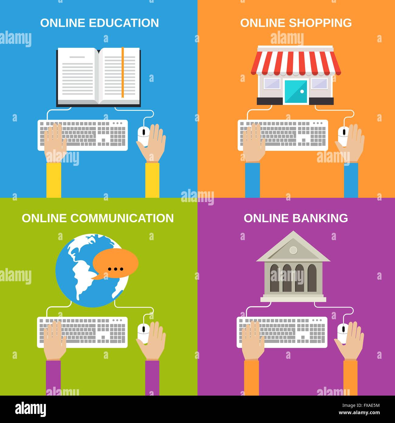 Online shopping keyboard mouse Stock Vector Images Alamy