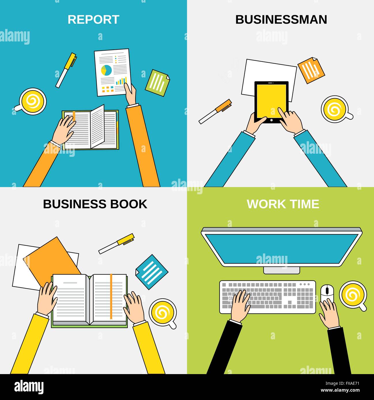 Business hands flat line Stock Vector Image & Art - Alamy