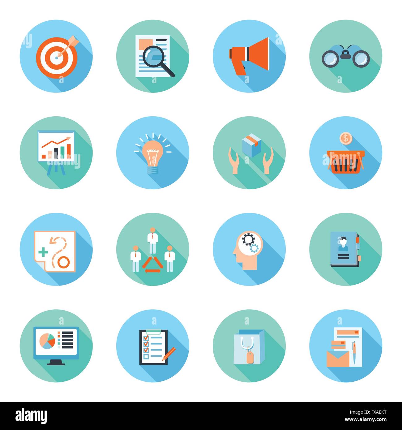 Marketers flat icons set Stock Vector Image & Art - Alamy