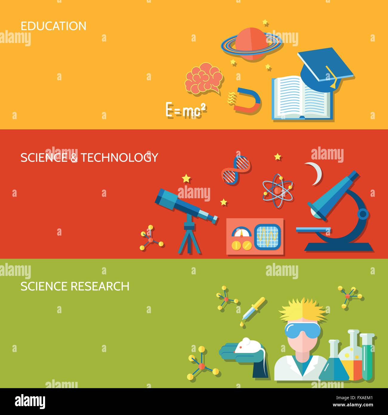 Science and research banner Stock Vector Image & Art - Alamy