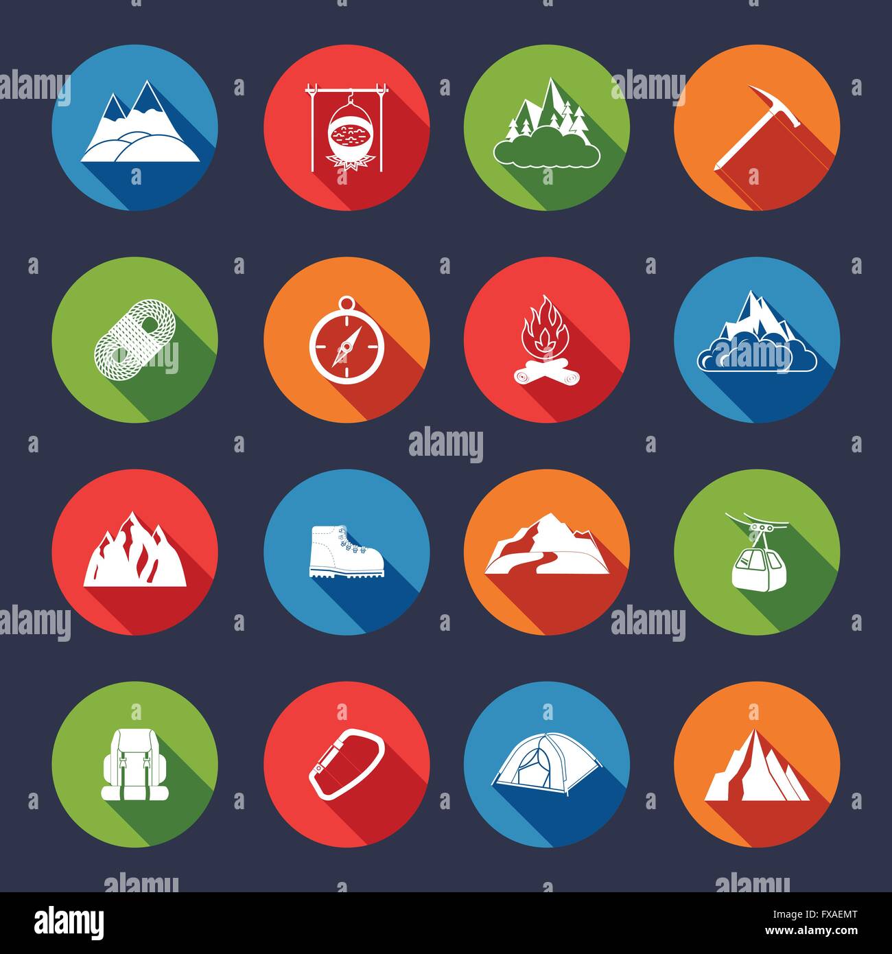 Mountain icons flat Stock Vector Image & Art - Alamy
