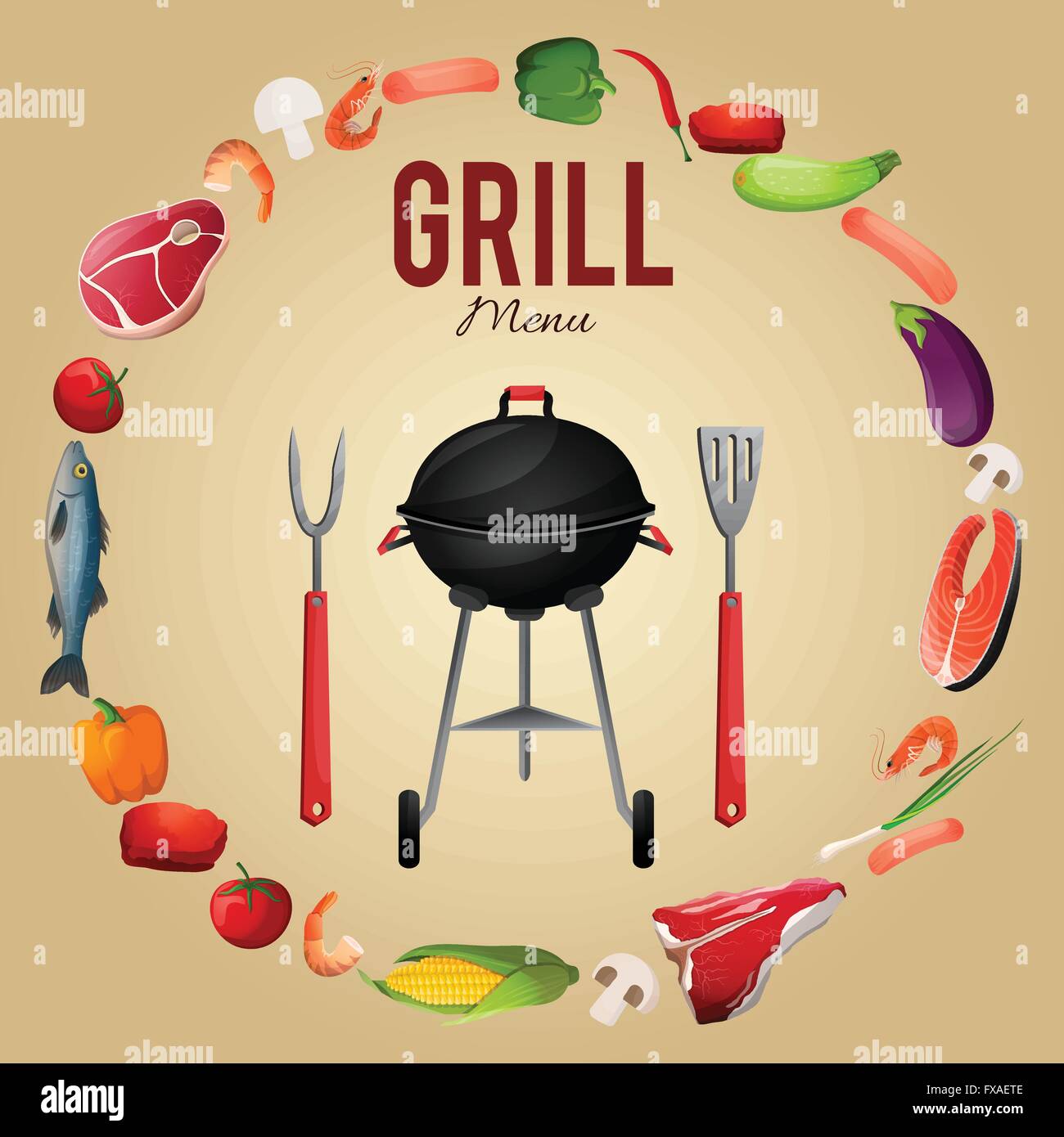 Bbq menu poster Stock Vector Image & Art - Alamy