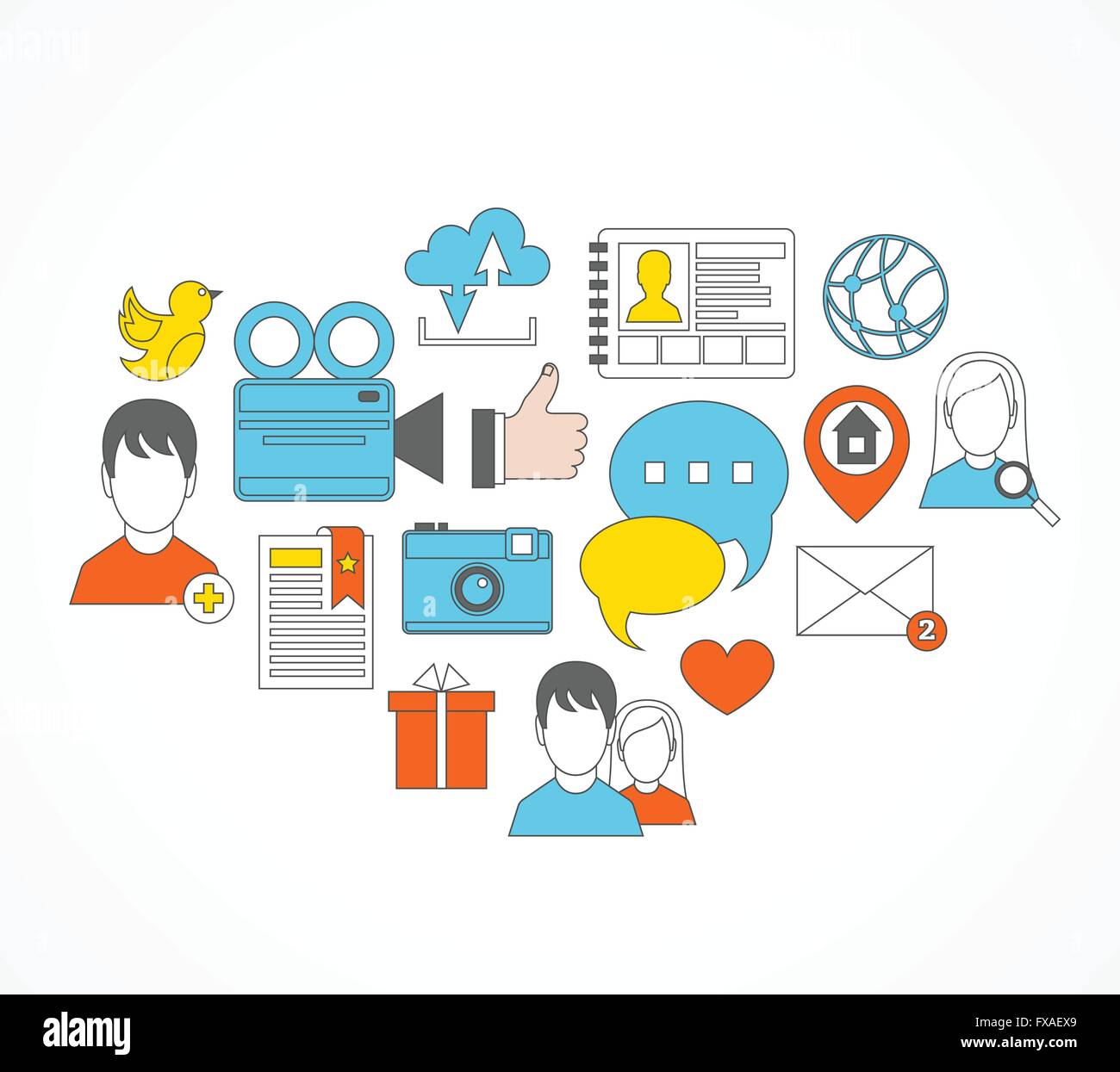 Social icons flat set Stock Vector Image & Art - Alamy