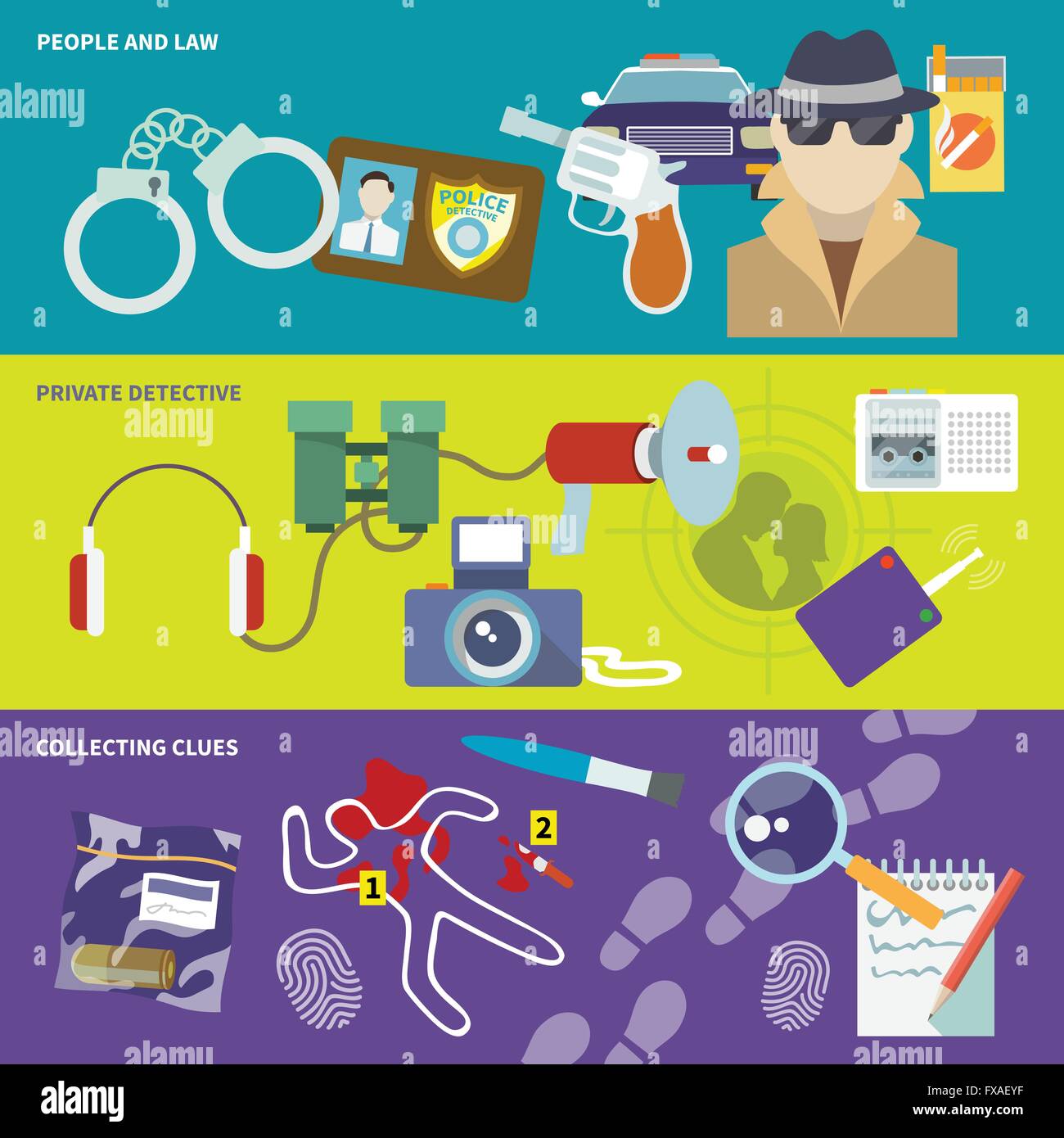 Detective banner set Stock Vector Image & Art - Alamy