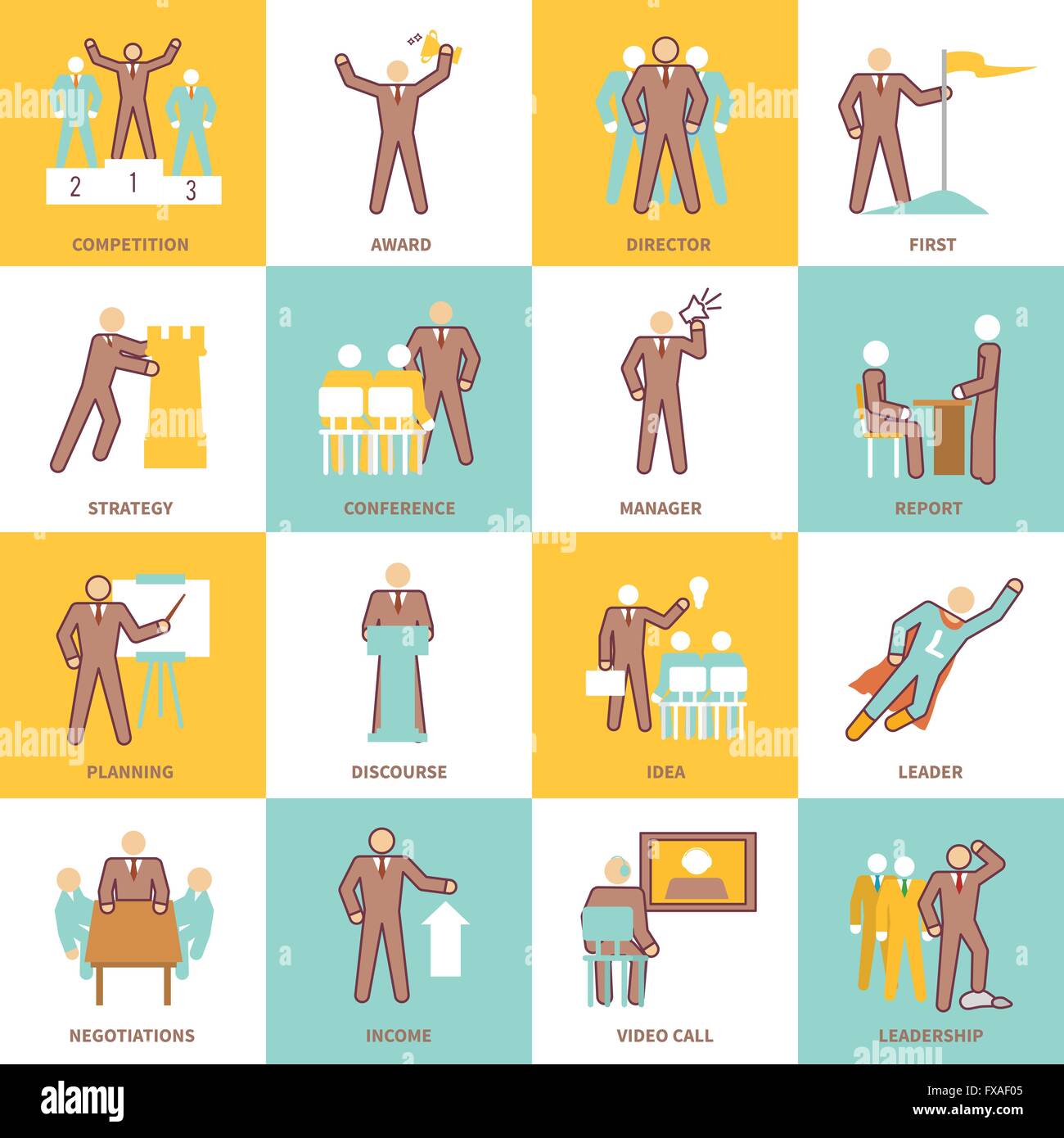 Leadership icons flat line Stock Vector Image & Art - Alamy