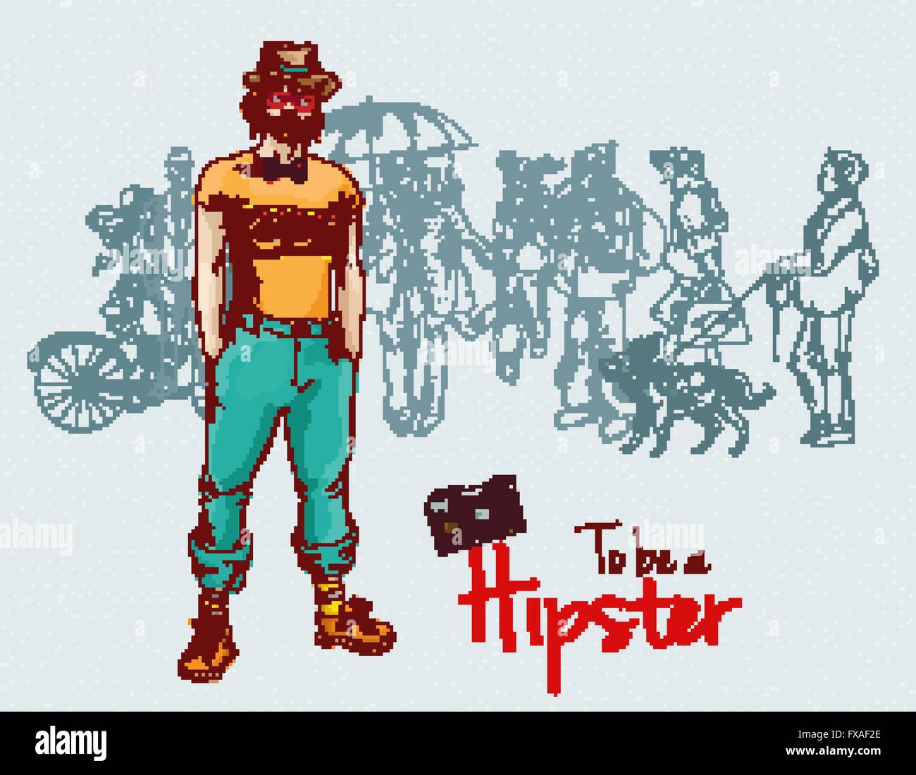Hipster boy crowd Stock Vector Image & Art - Alamy