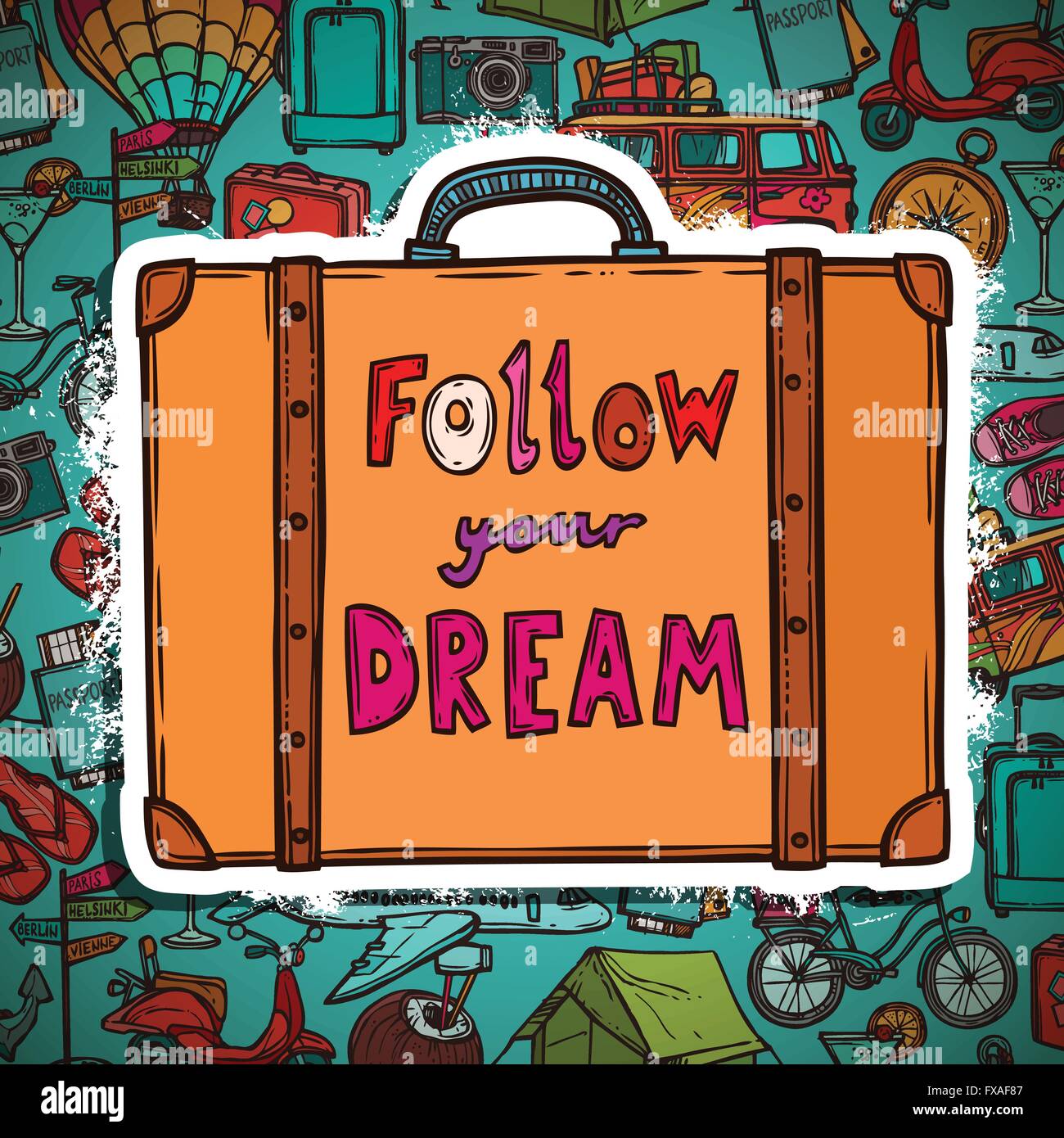 Travel hand drawn poster Stock Vector Image & Art - Alamy