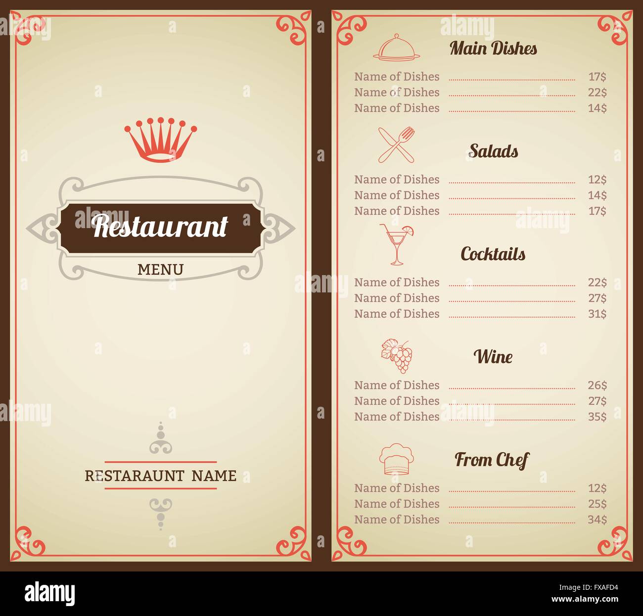 Restaurant menu template Stock Vector Image & Art - Alamy
